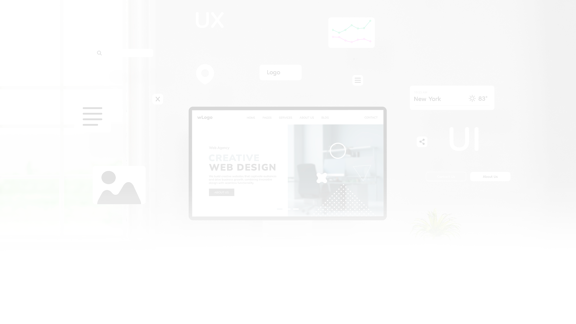 an abstract photo of a curved building with a blue sky in the background