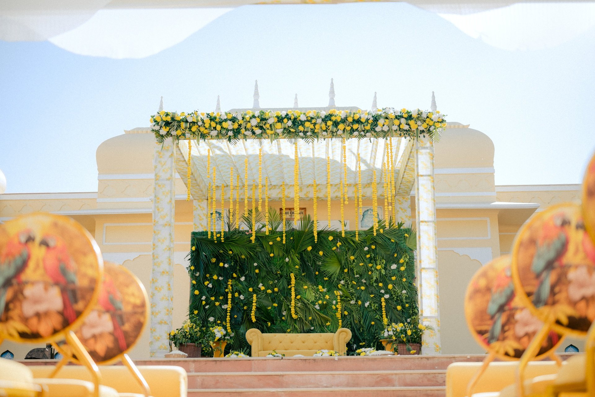 black blue and yellow textile