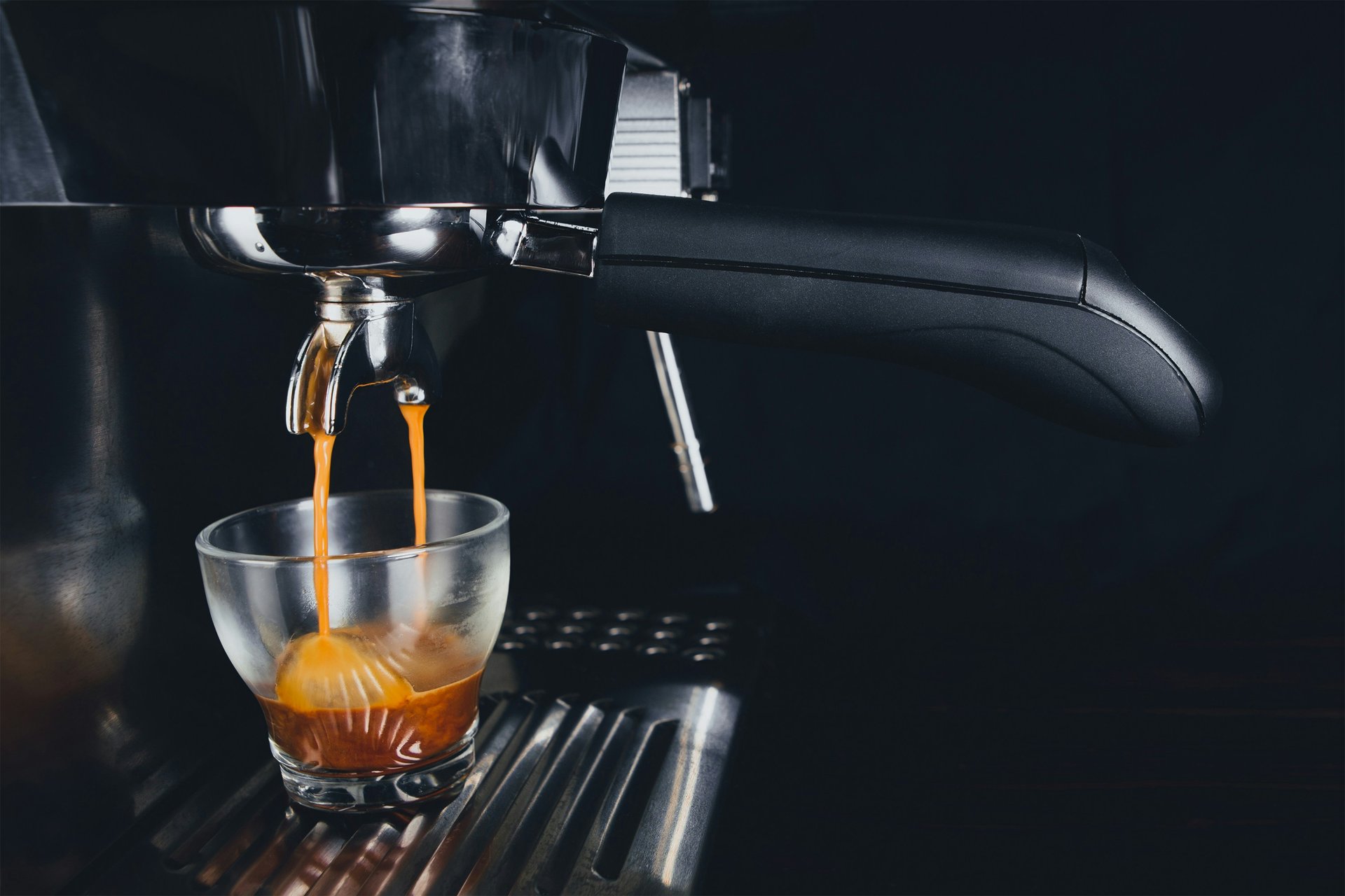 espresso cups on espresso maker