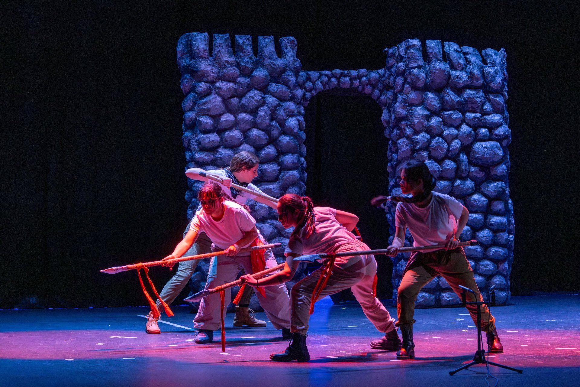 an abstract photo of a curved building with a blue sky in the background