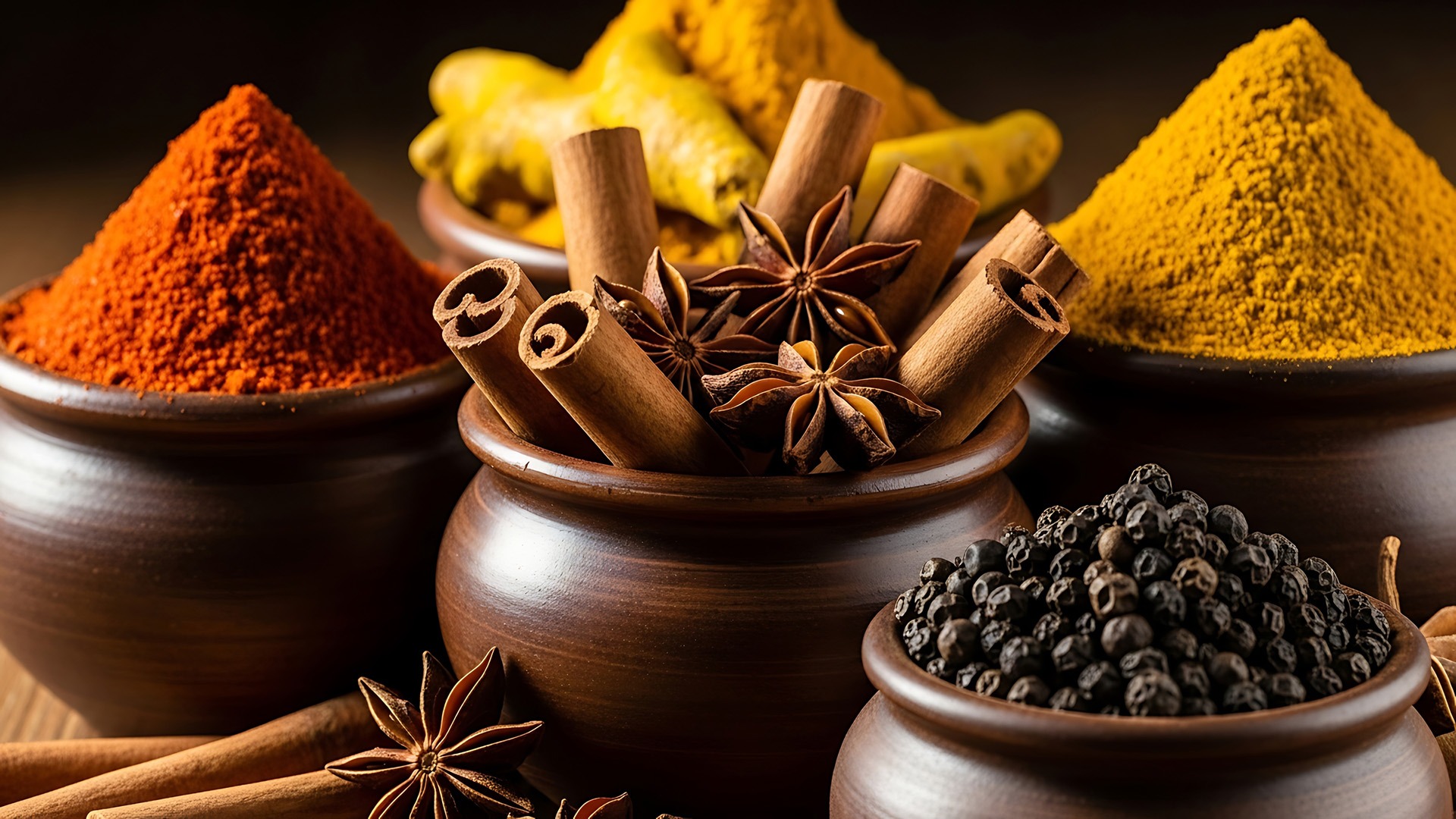 a table topped with different types of spices