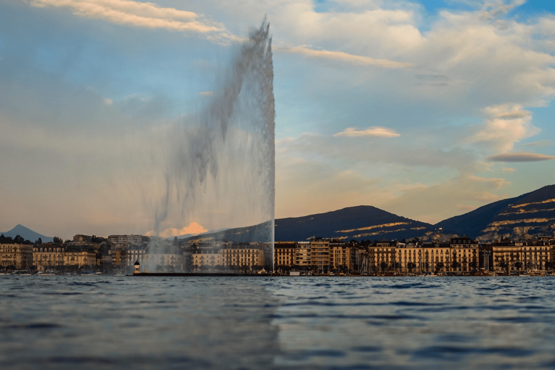 a large fountain spewing water into the air
