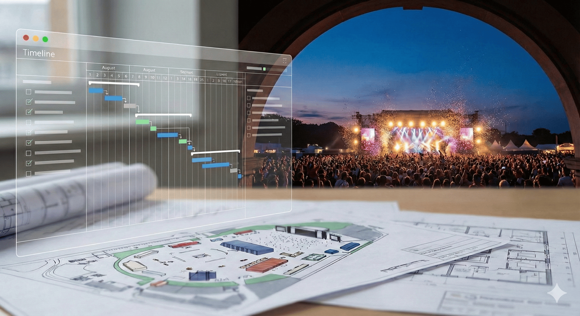 person standing in stage in front of people