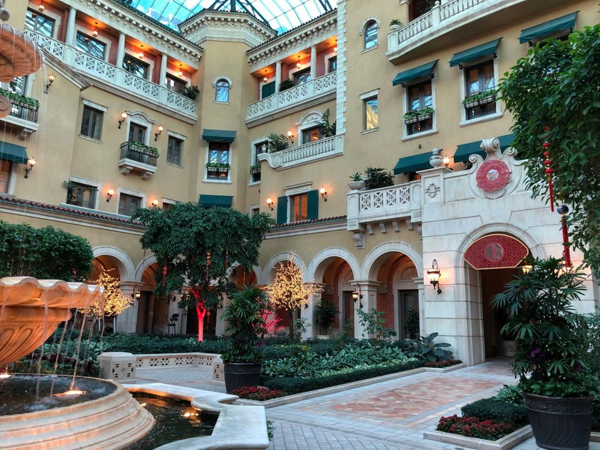 an abstract photo of a curved building with a blue sky in the background