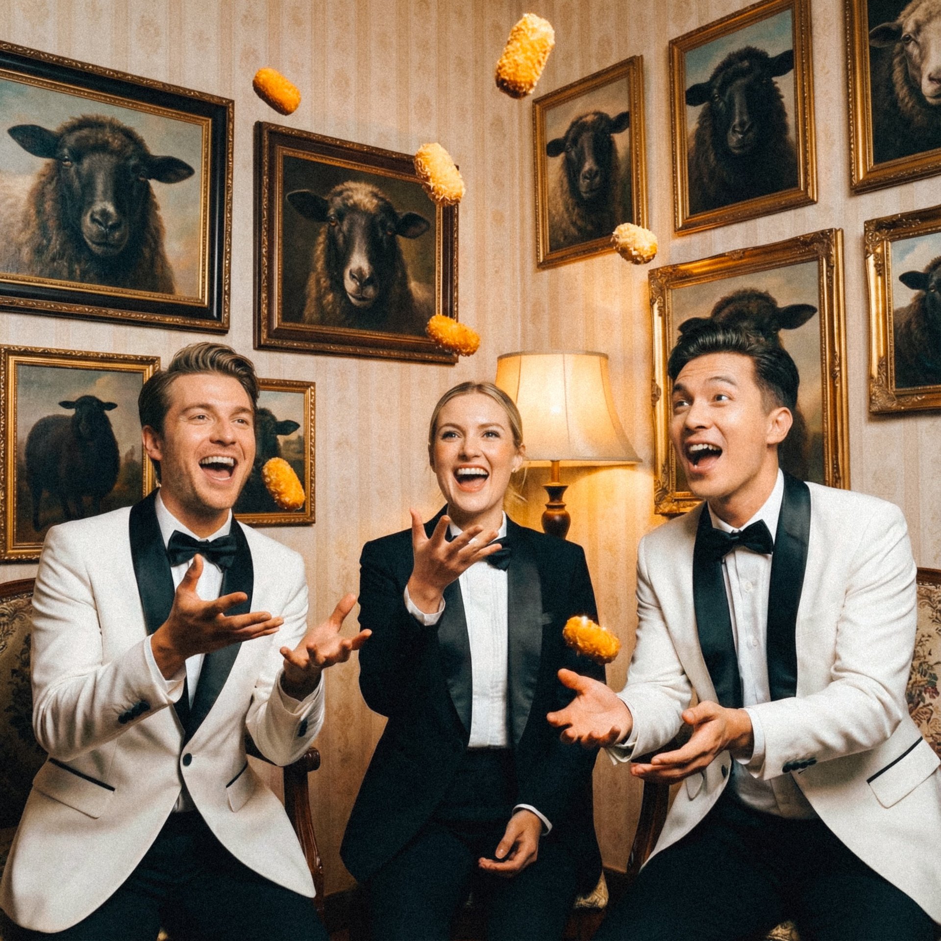 a hallway with red walls