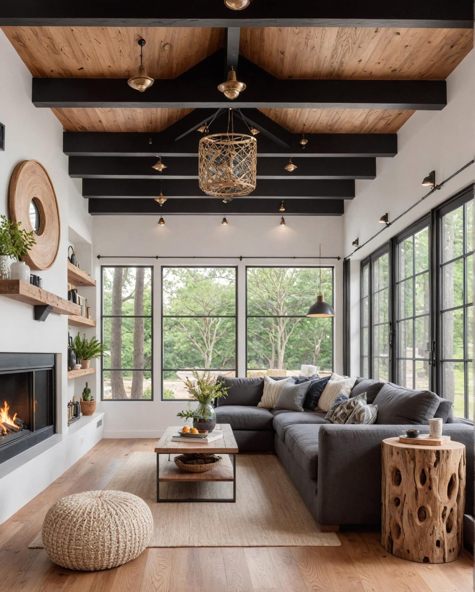 Beautiful modern living room representing successful Austin home remodeling