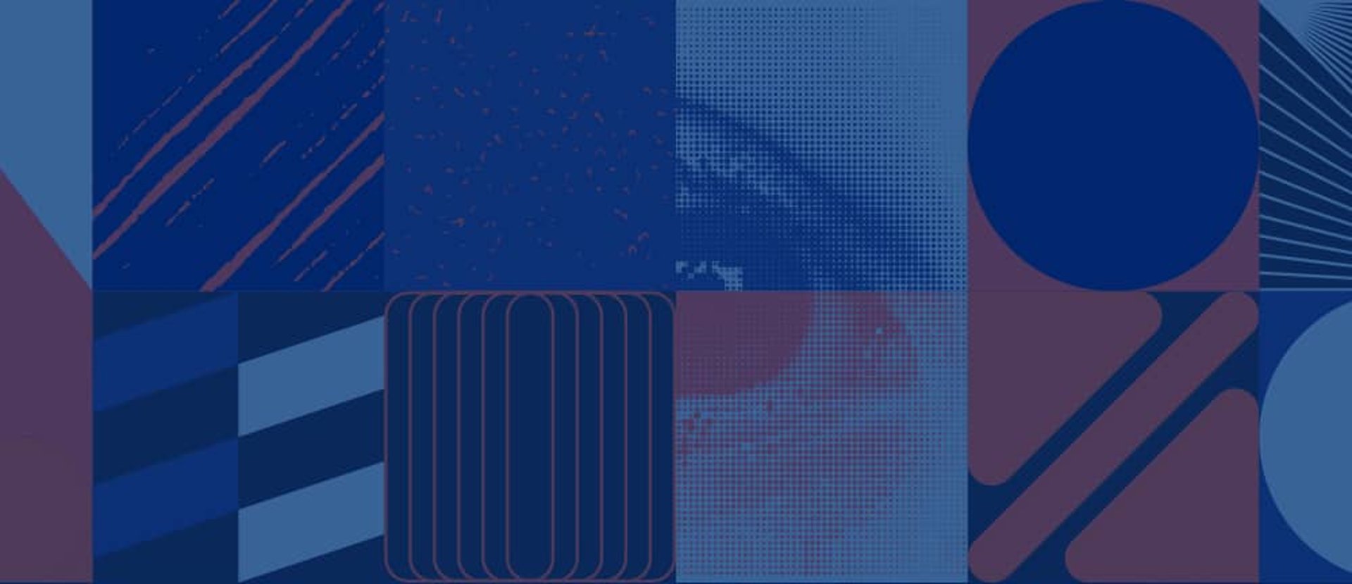 Abstract blue geometric background with subtle eye graphics, used for the review section on Desynco's website