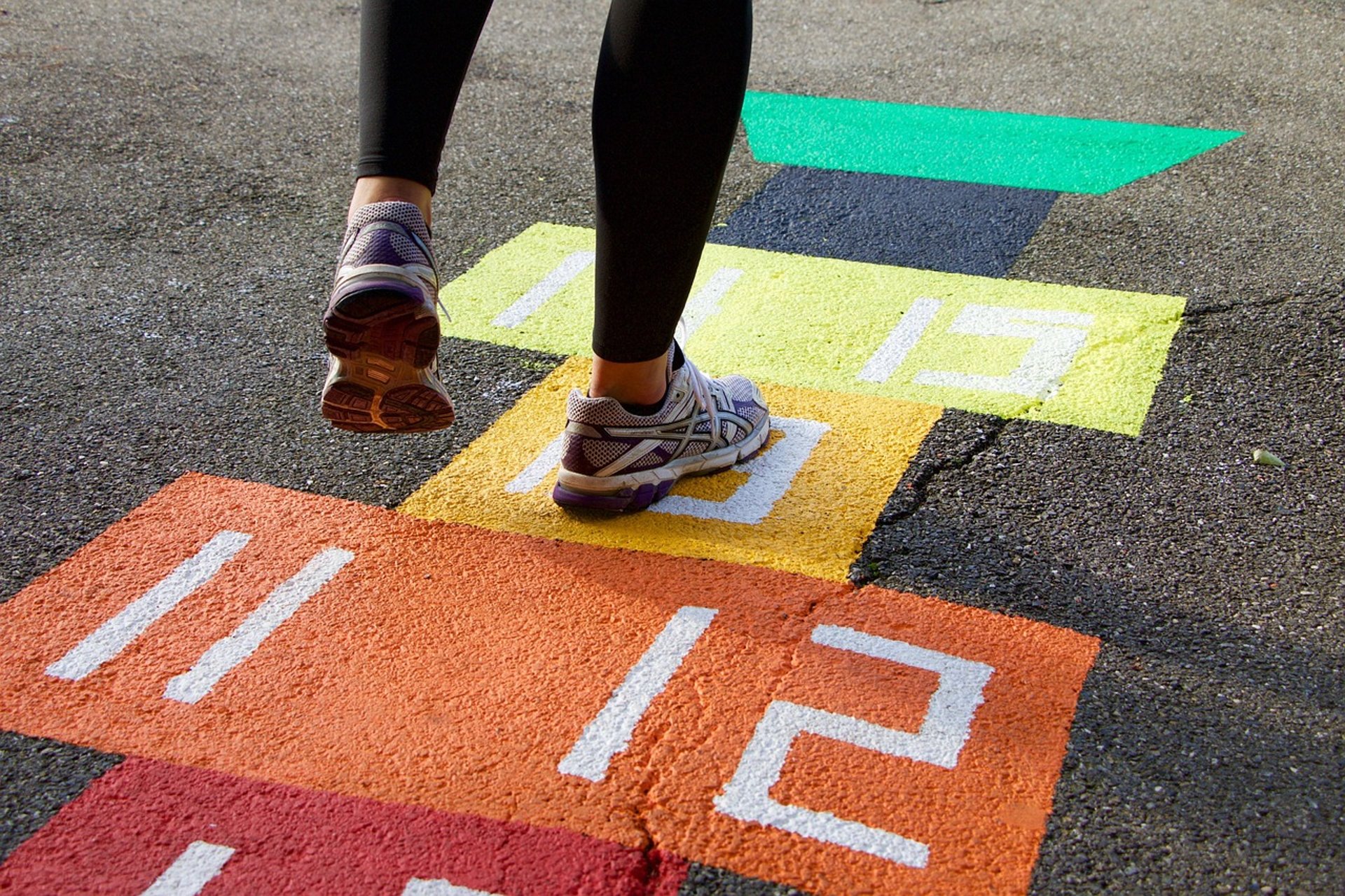 numbering start line on concrete floor