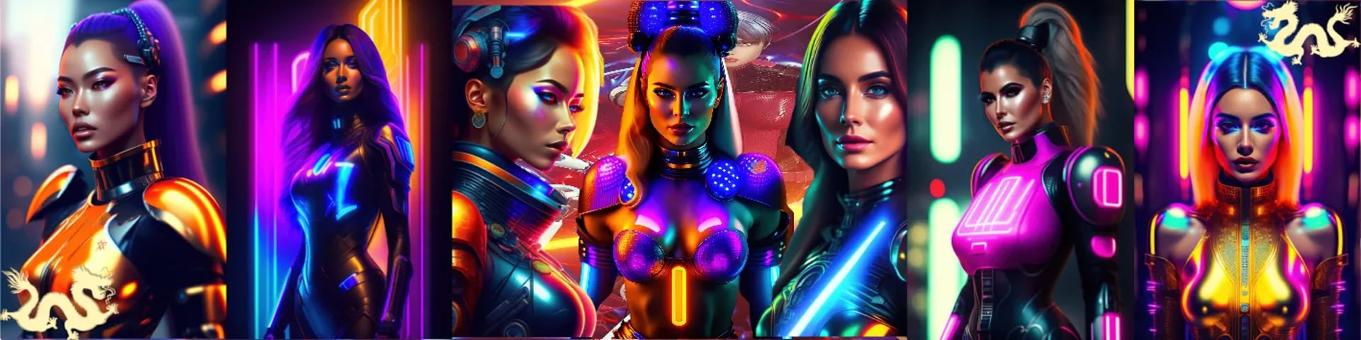 neon gamer girls from the future