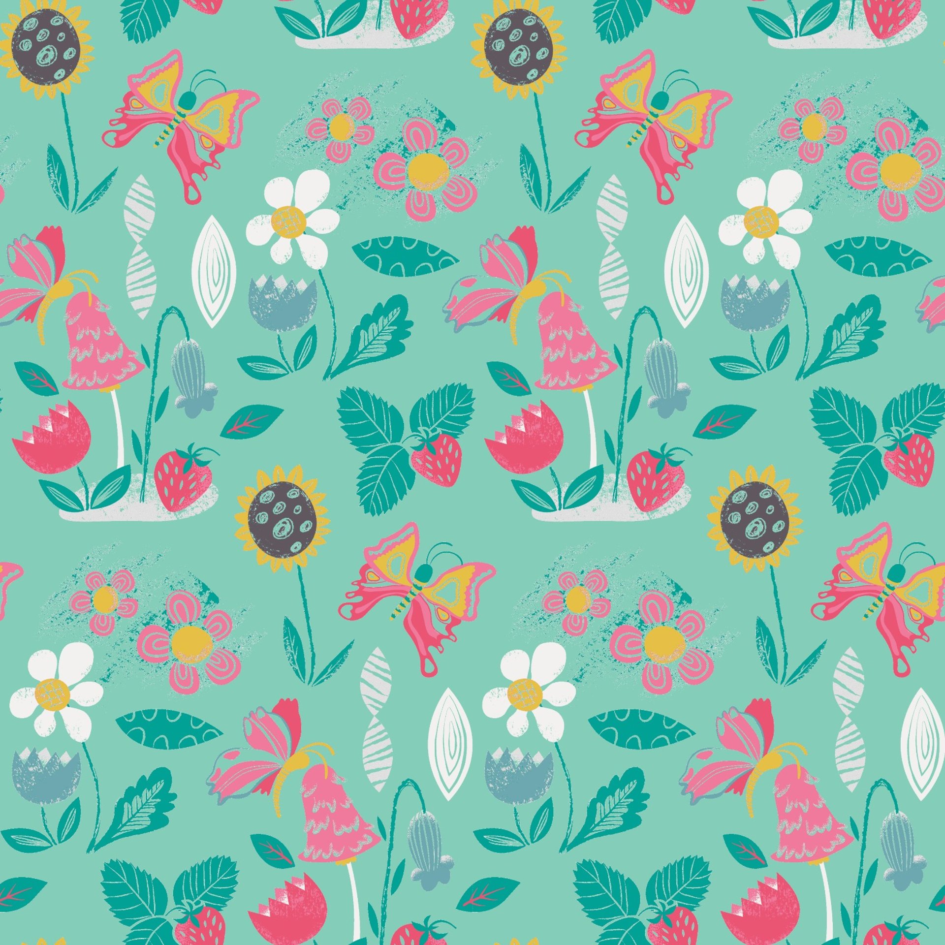 A close up that shows the texture of two different patterned rugs