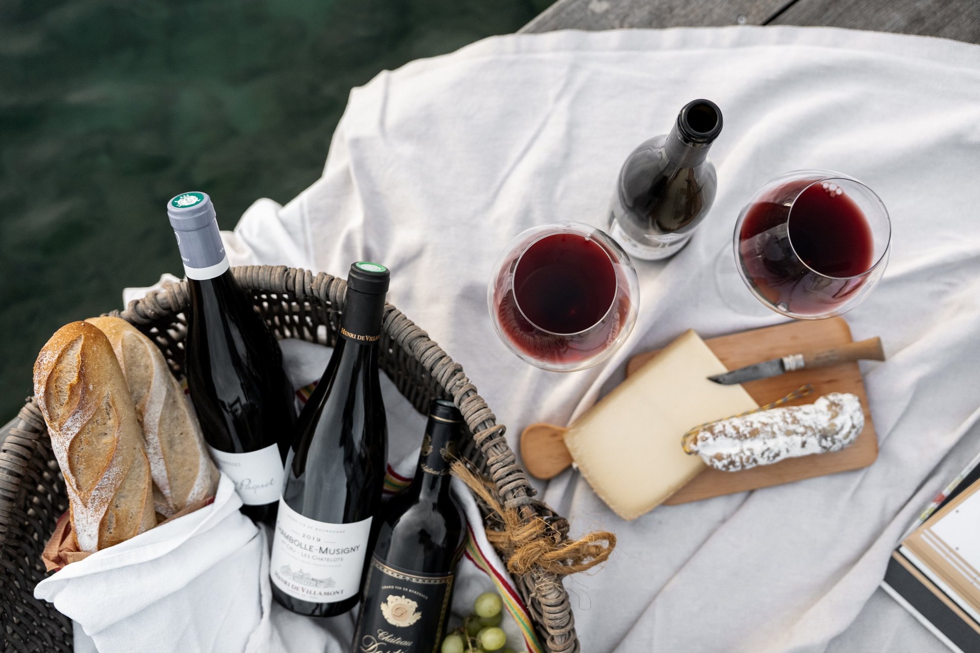 a group of wine glasses