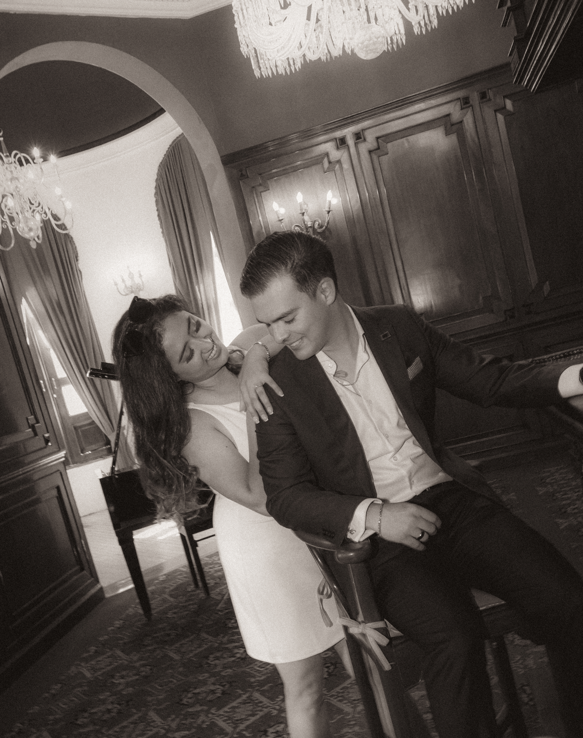 couple wearing silver-colored rings