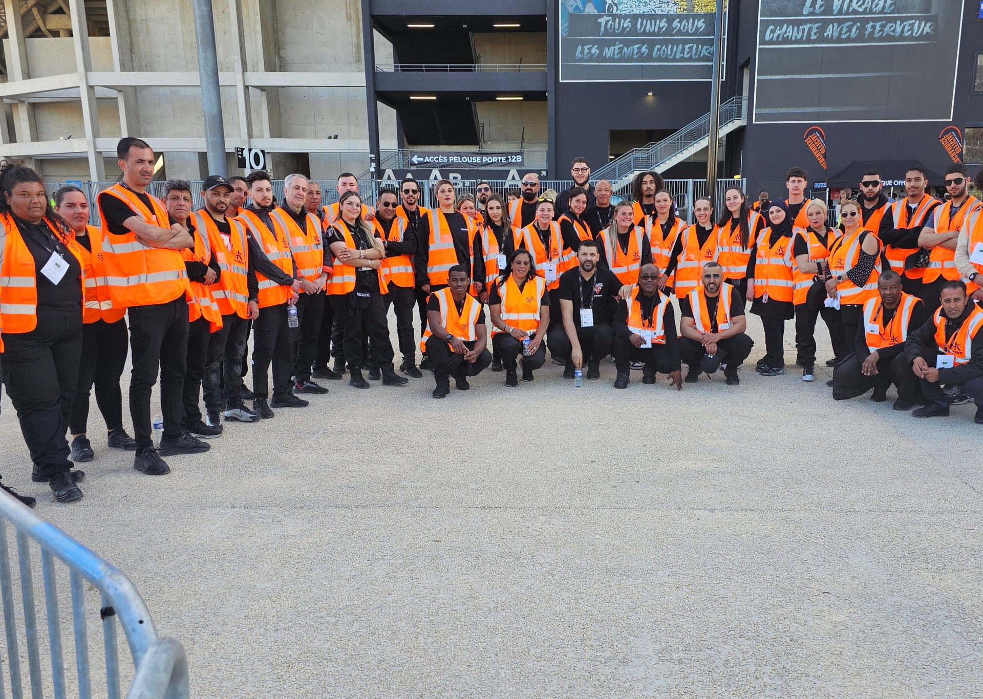équipe d'agents de sécurités GSI, lors d'un match au vélodrome
