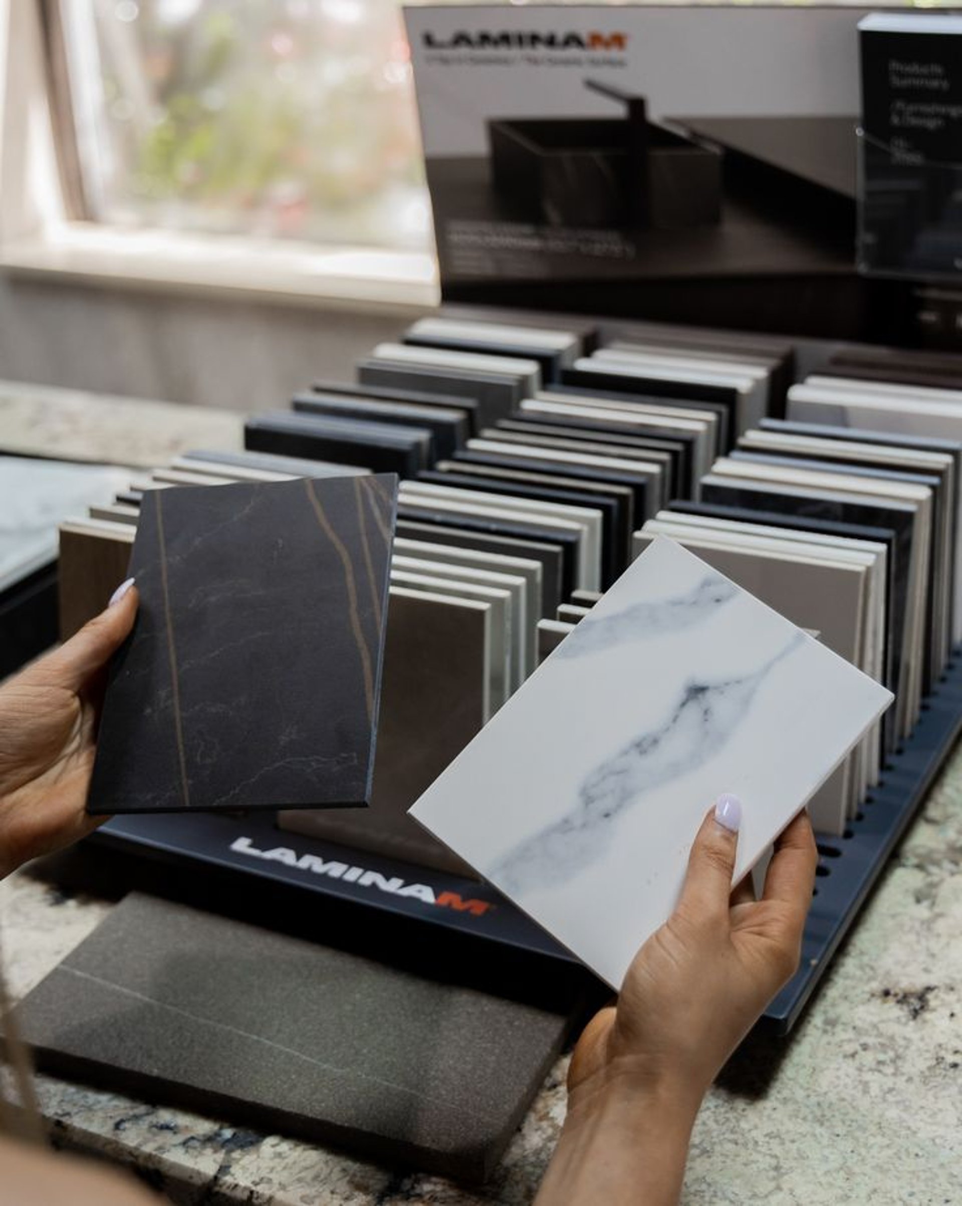 an abstract photo of a curved building with a blue sky in the background