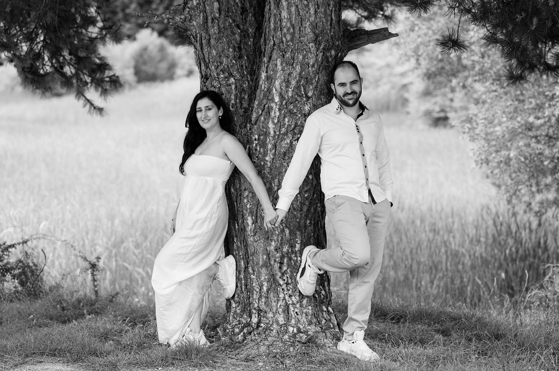 couple wearing silver-colored rings