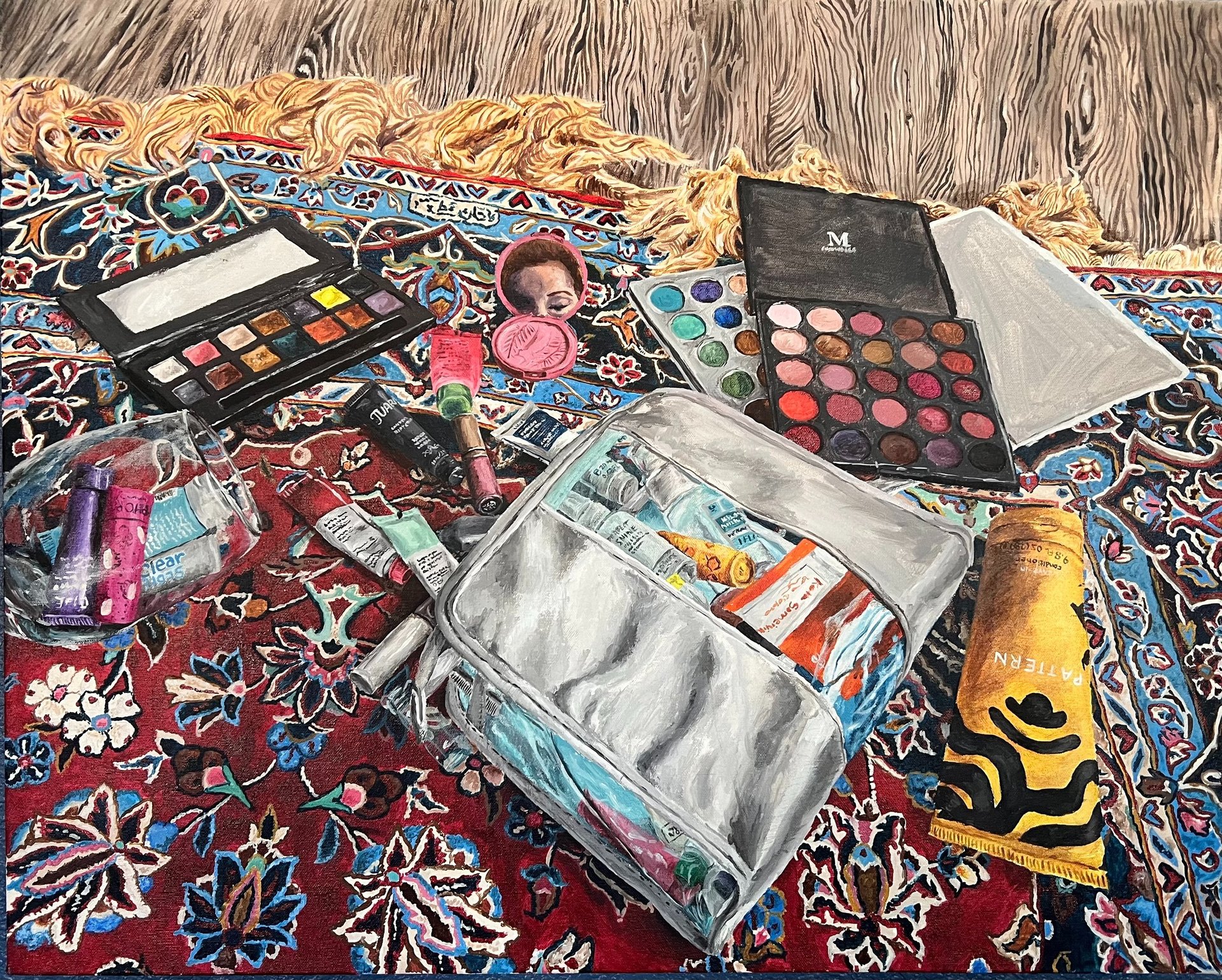 person wearing grey knit sweater