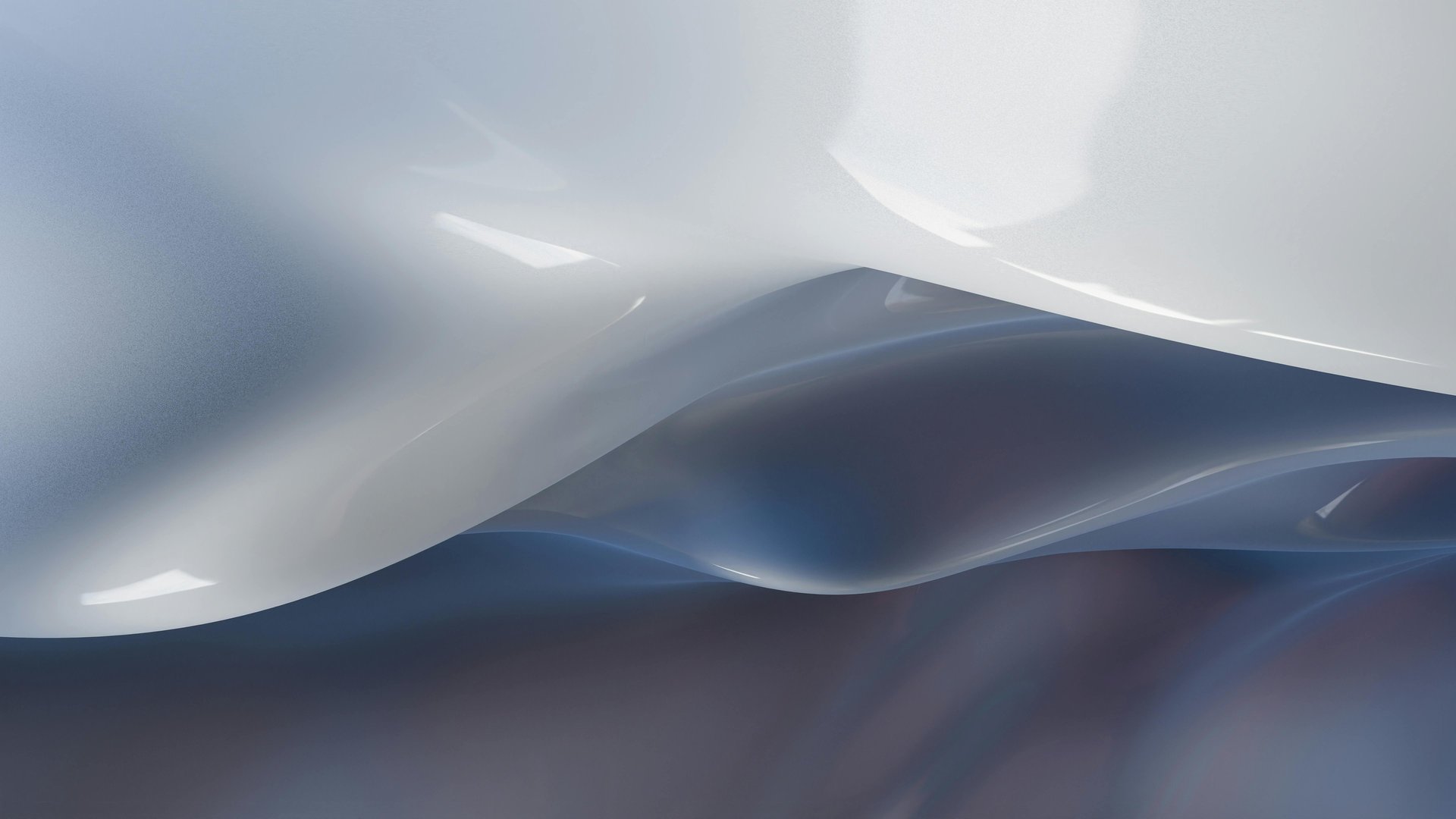an abstract photo of a curved building with a blue sky in the background