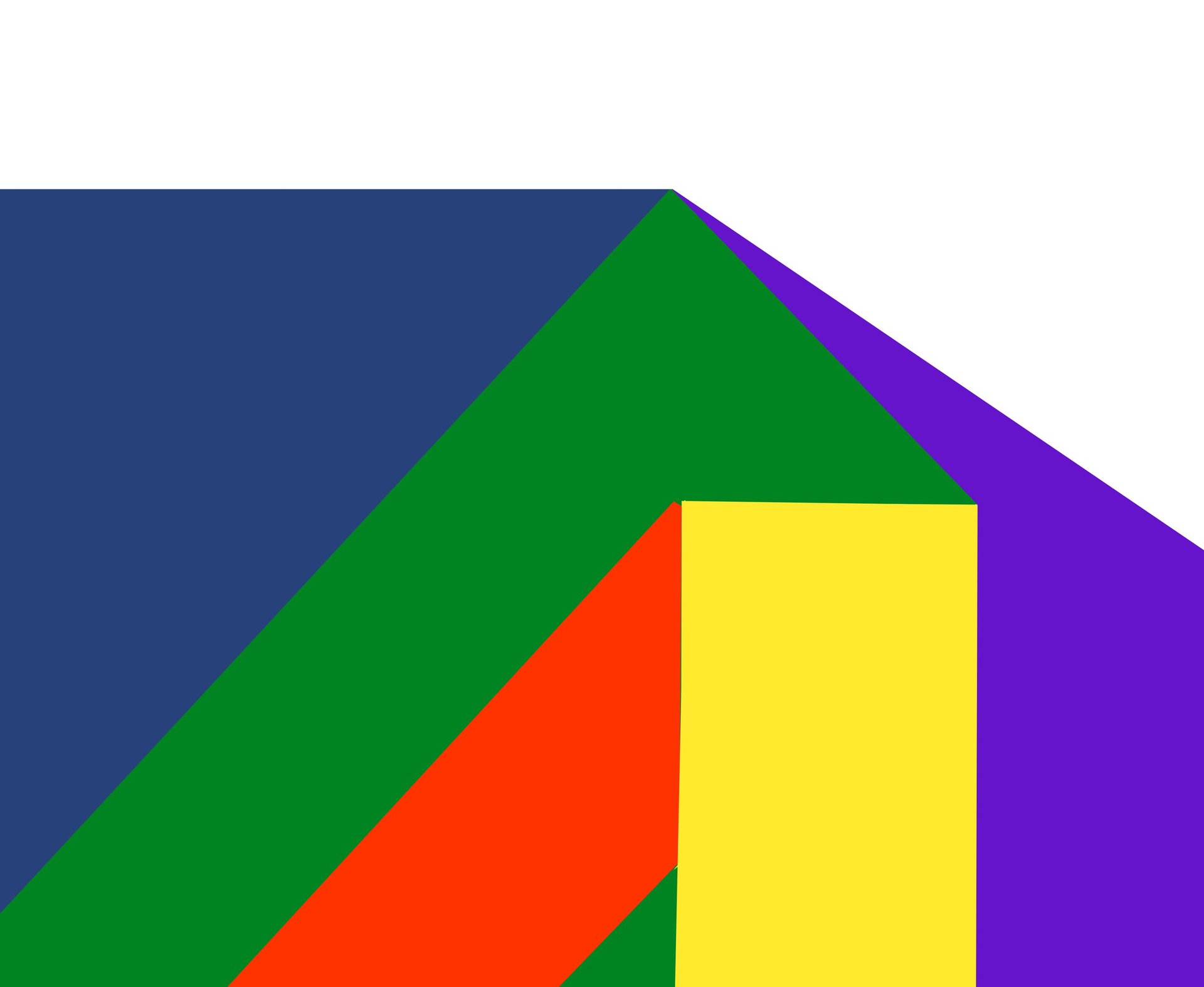 Abstract geometric shapes in vibrant, layered colors.