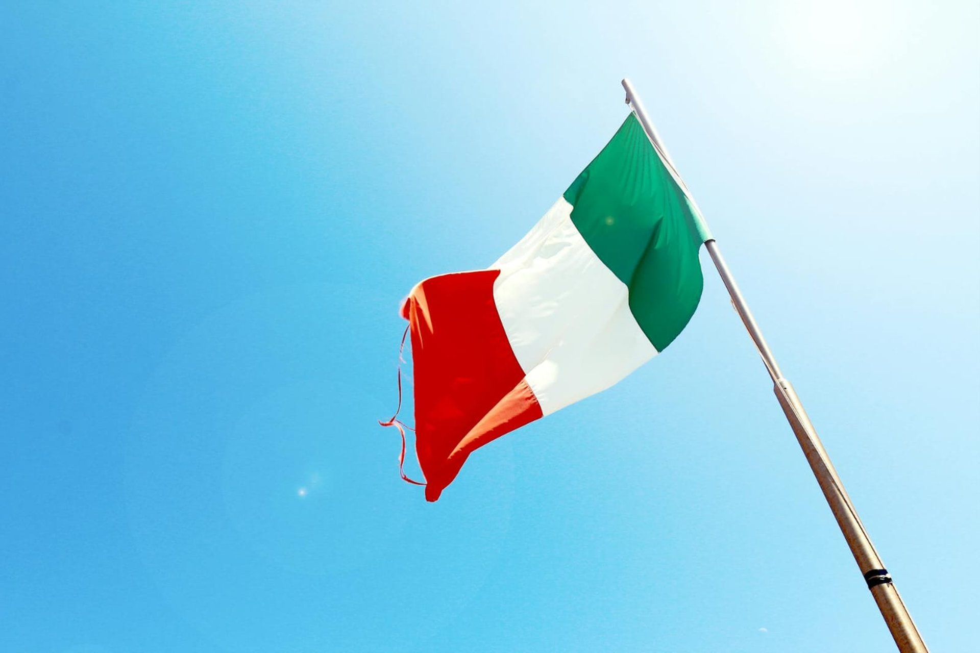 Italy flag on wall