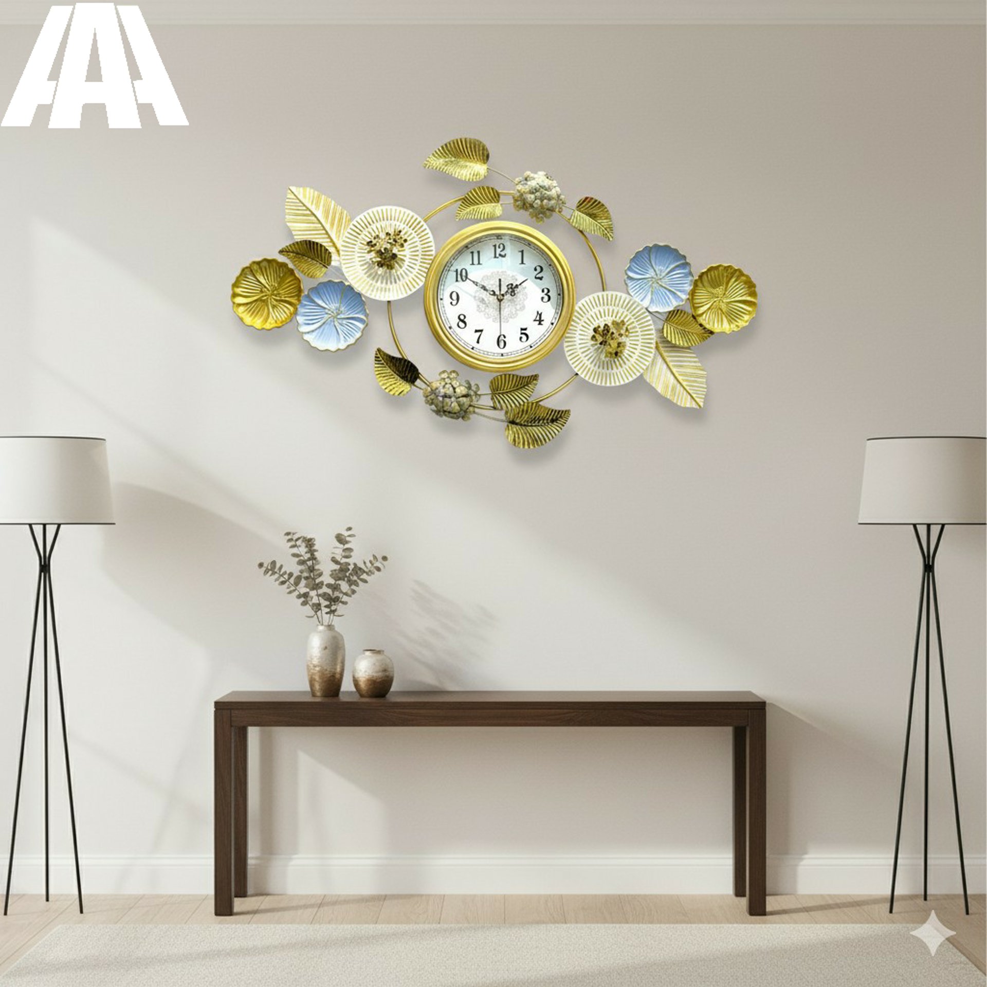 three brown framed white analog wall clocks hanging by wall