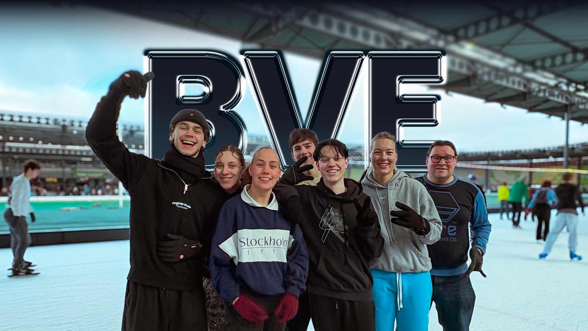 an abstract photo of a curved building with a blue sky in the background