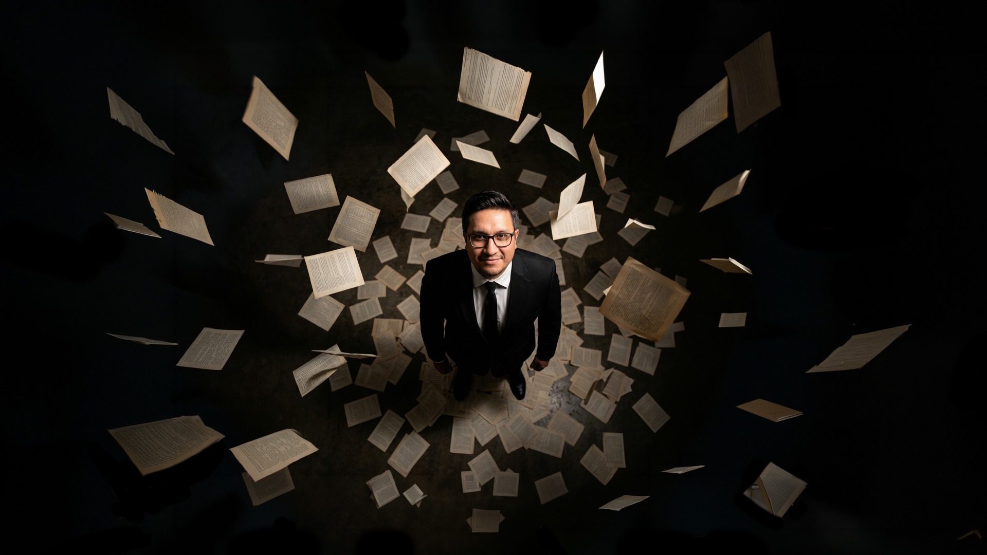 an abstract photo of a curved building with a blue sky in the background