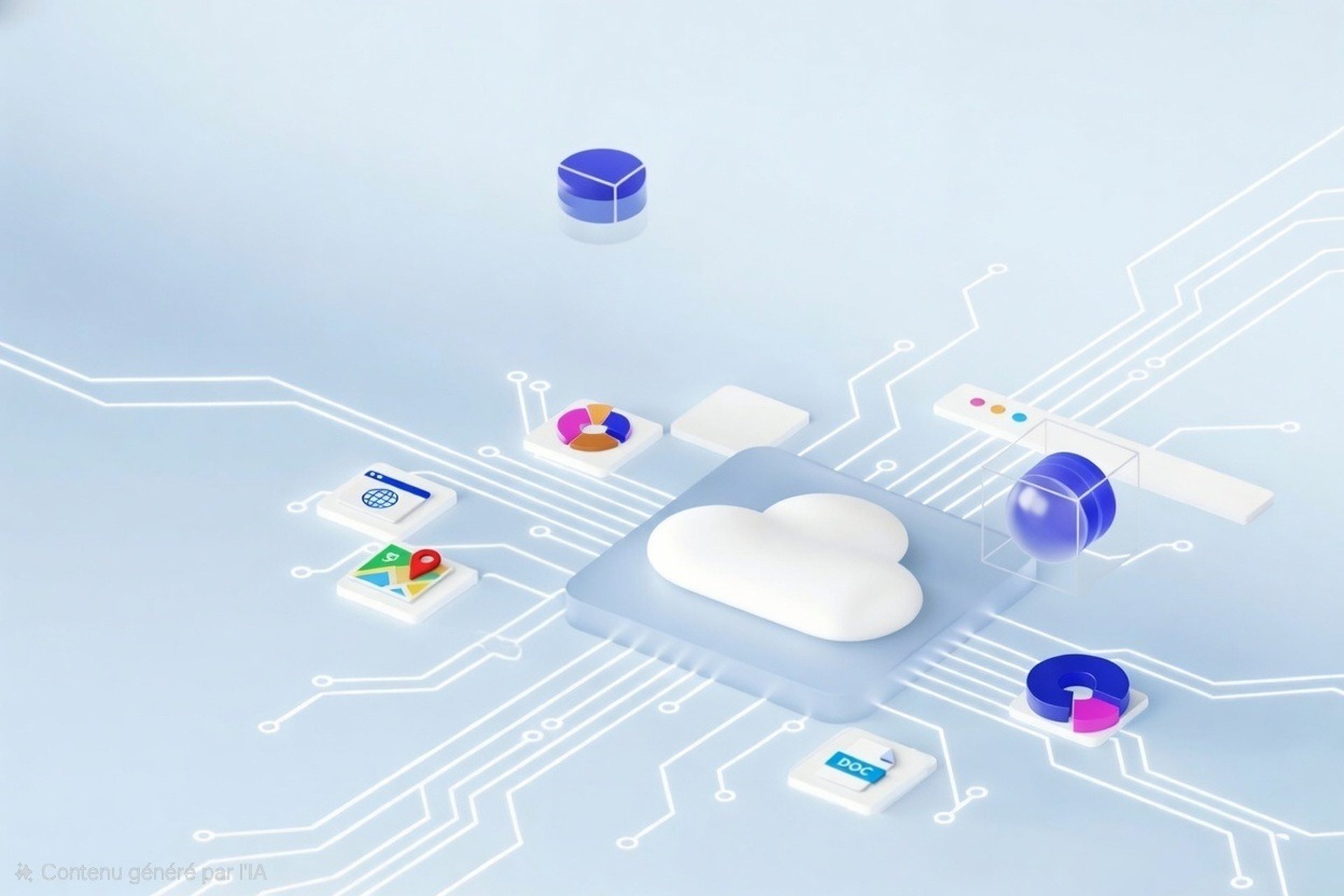 a computer screen with a cloud shaped object on top of it