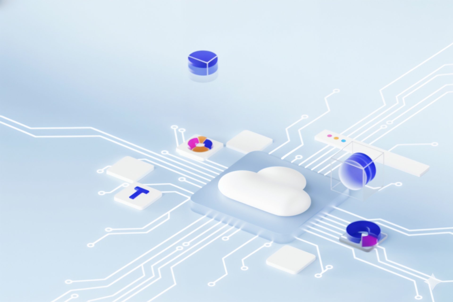 a computer screen with a cloud shaped object on top of it