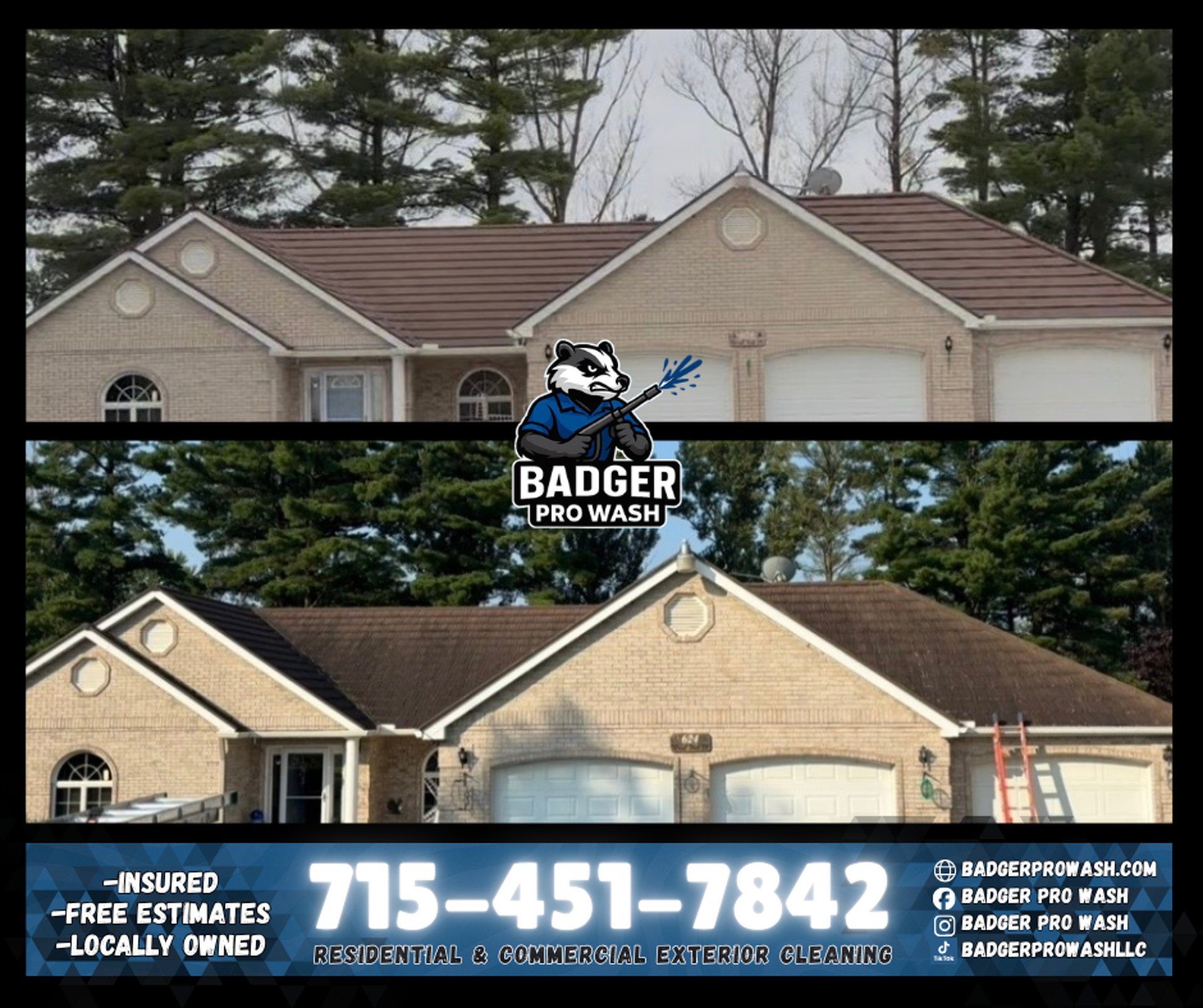 Roof Wash in Chippewa Falls 