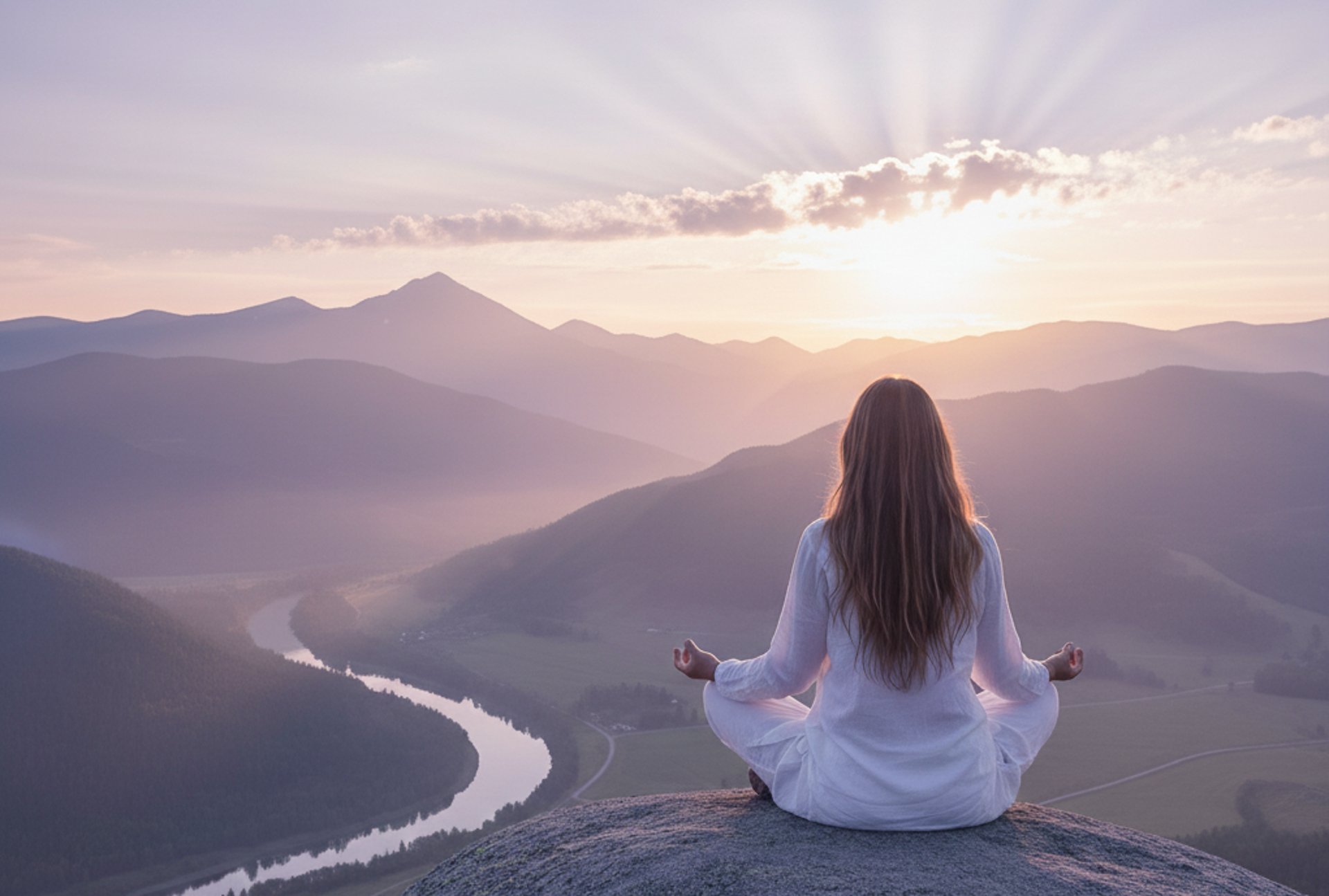 woman sitting on hill