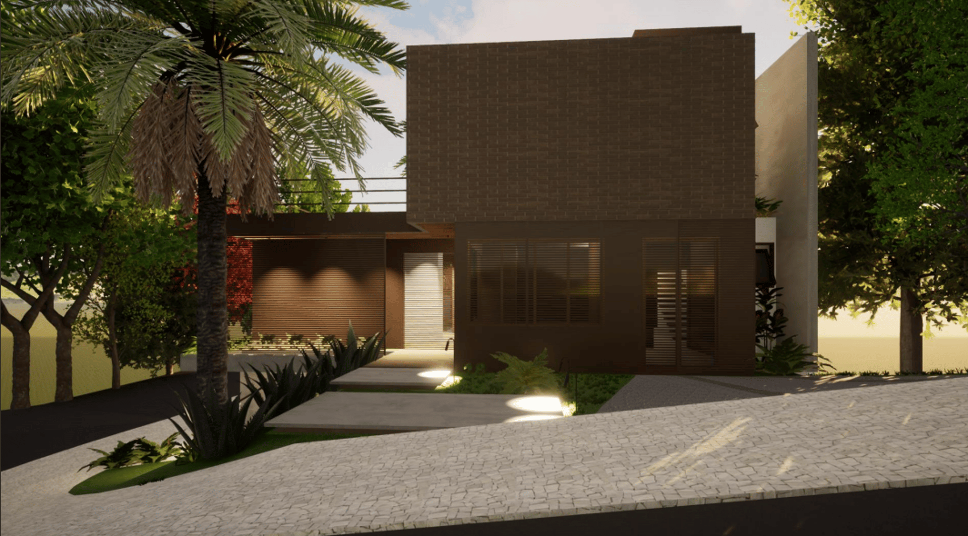 an abstract photo of a curved building with a blue sky in the background