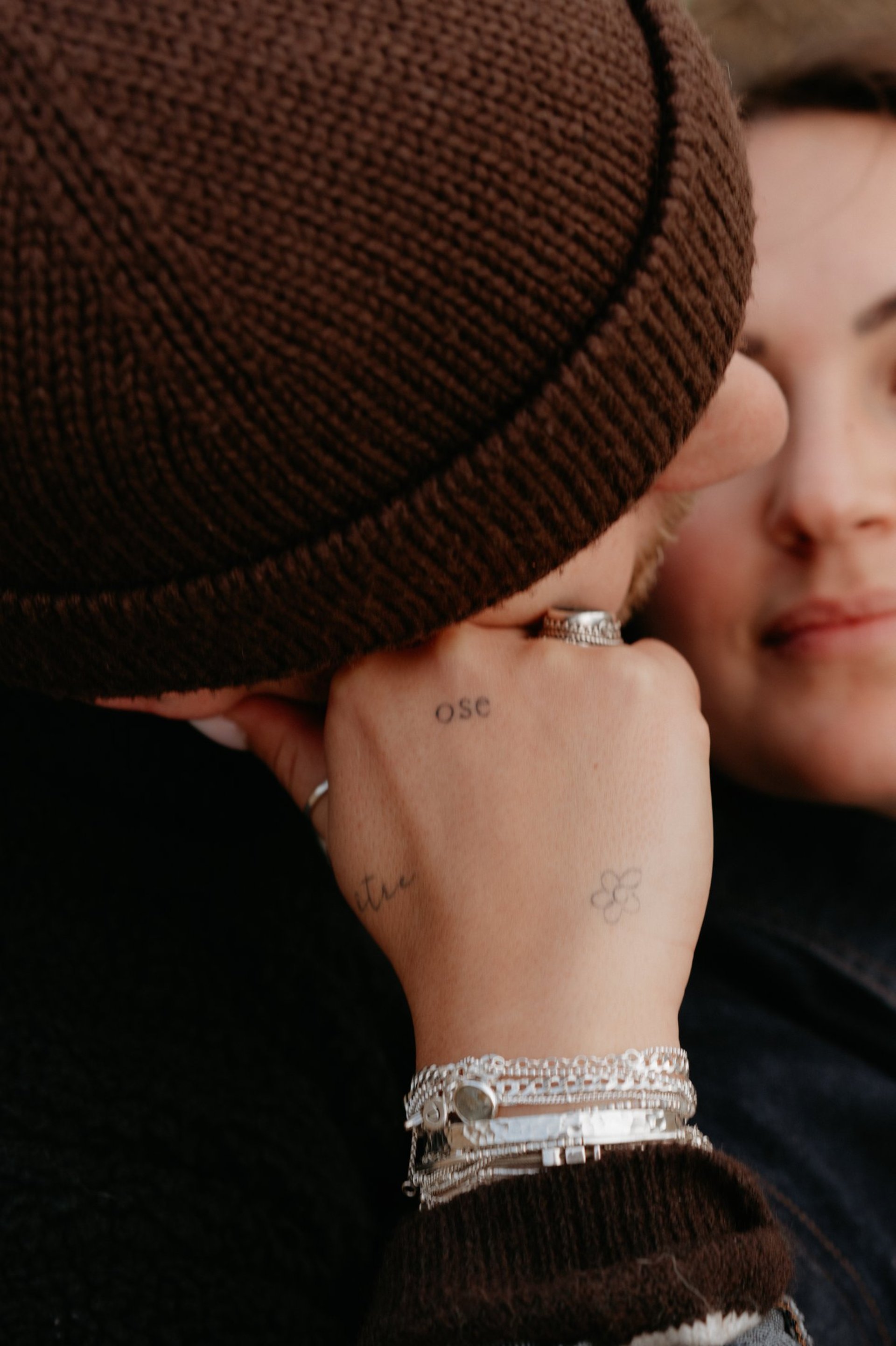 an abstract photo of a curved building with a blue sky in the background