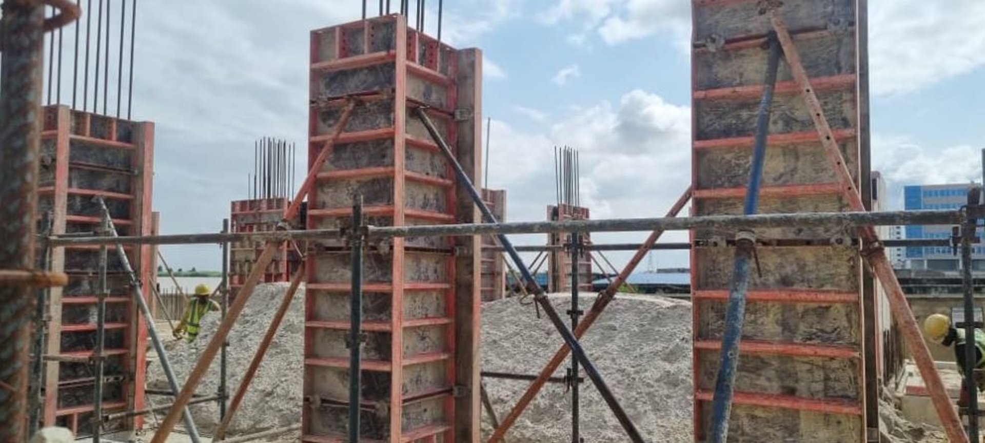 man walking on construction site