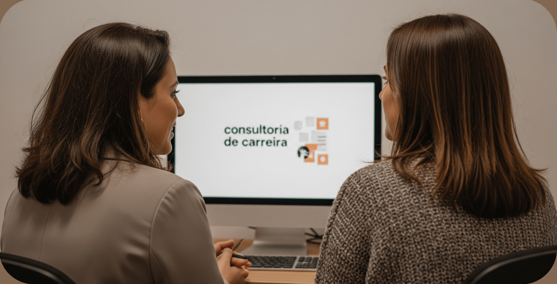 two women talking while looking at laptop computer