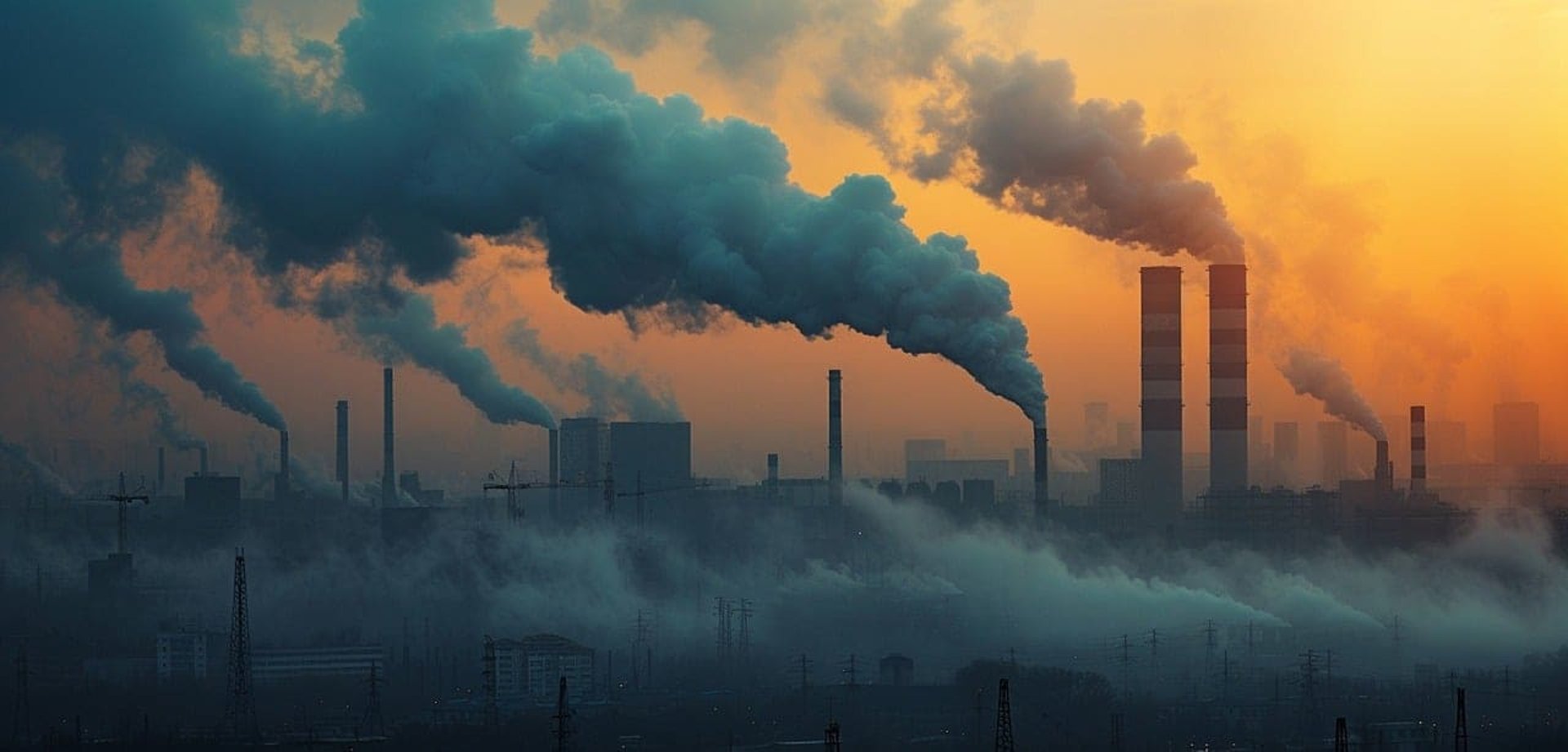 Illustration gaz à effet de serre et industrie