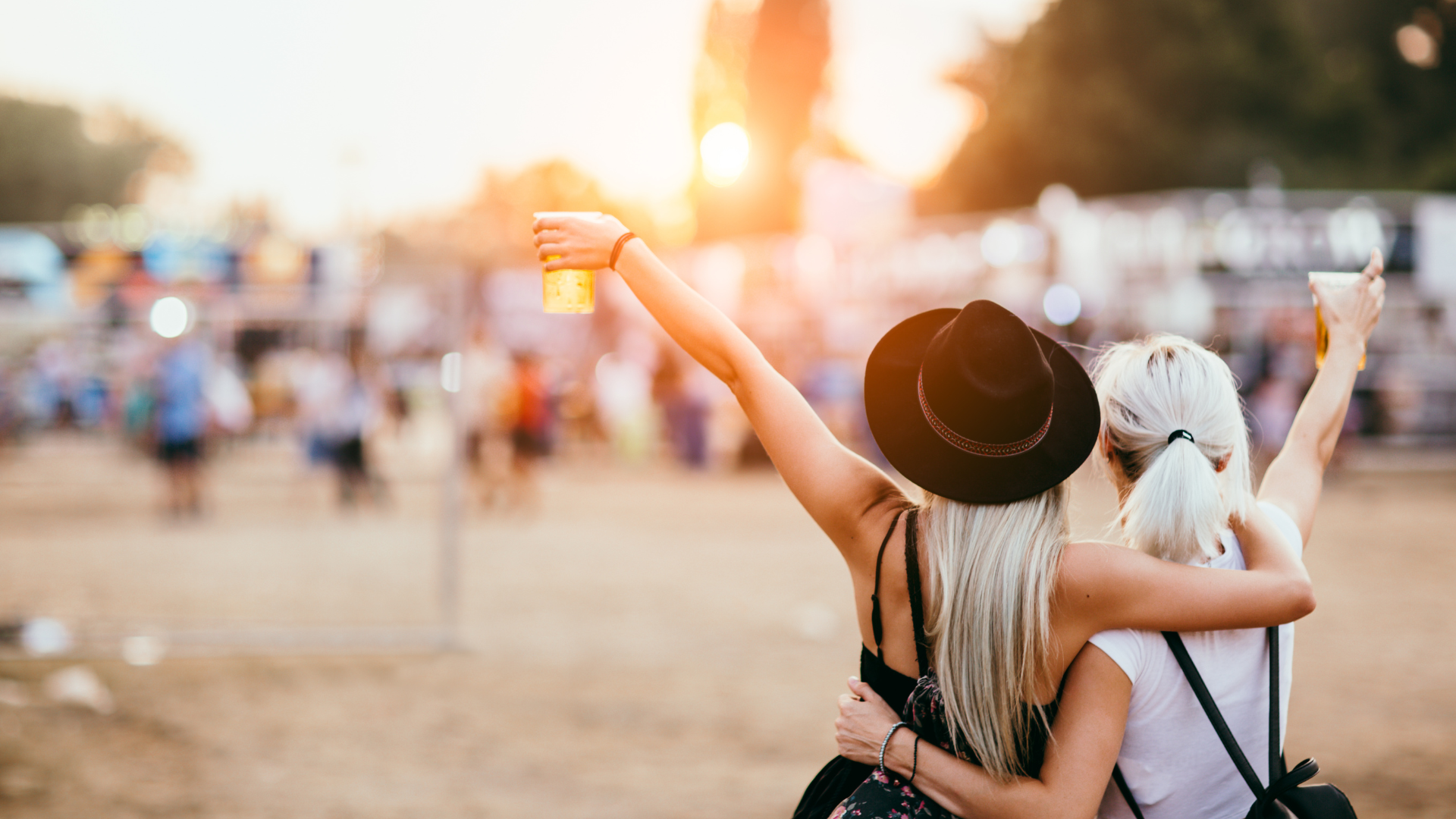 woman on top of crowd