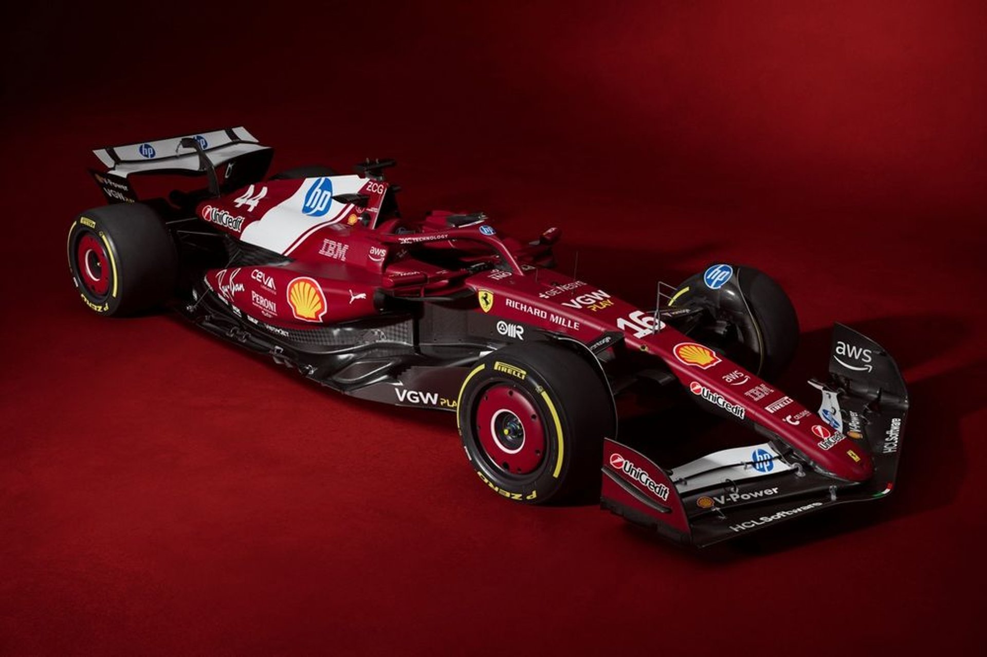 A formula 1 car speeds around a racetrack.