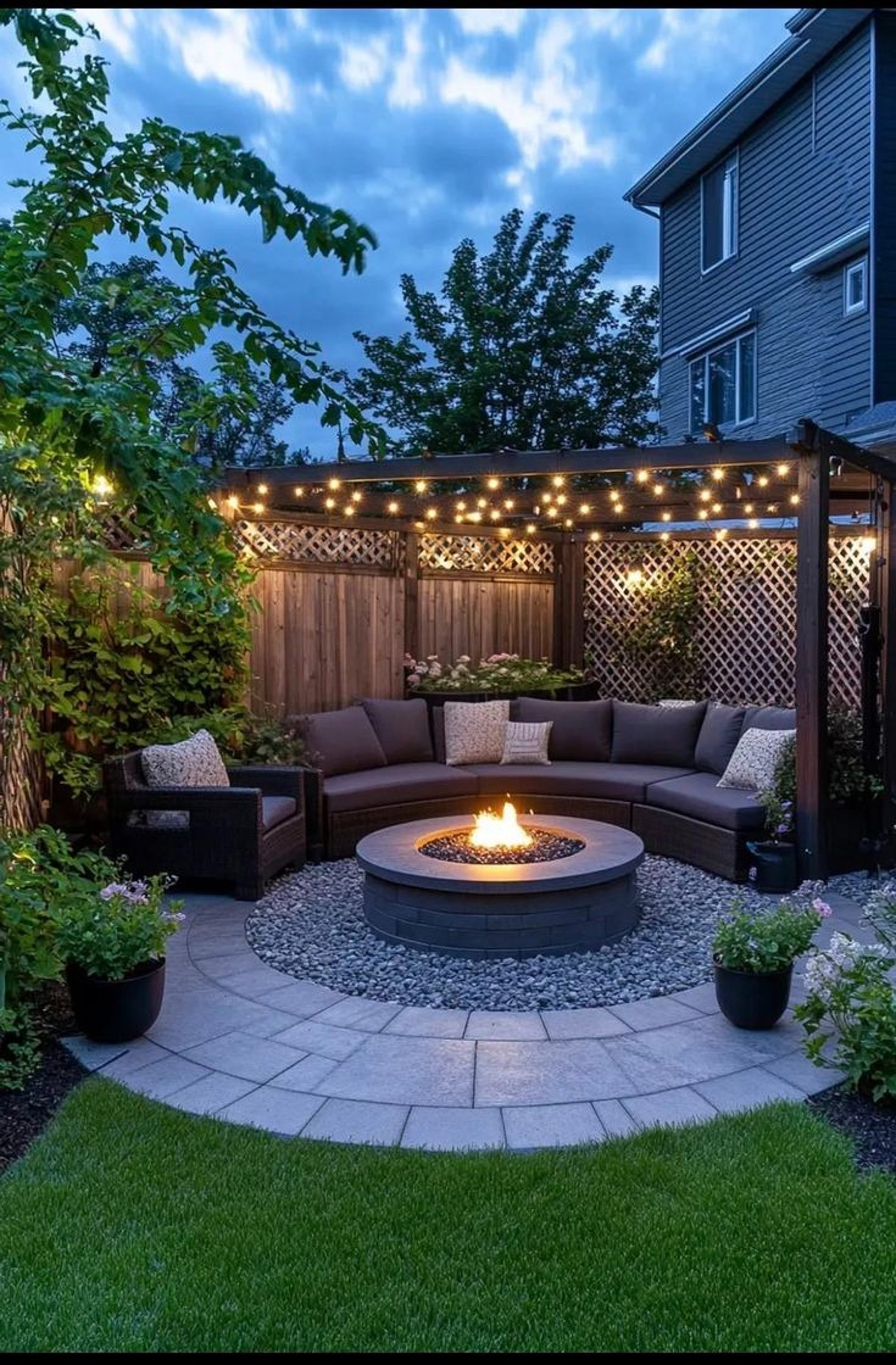 Luxury yard remodel in Atherton featuring drought-tolerant landscaping, custom patio, and outdoor living area