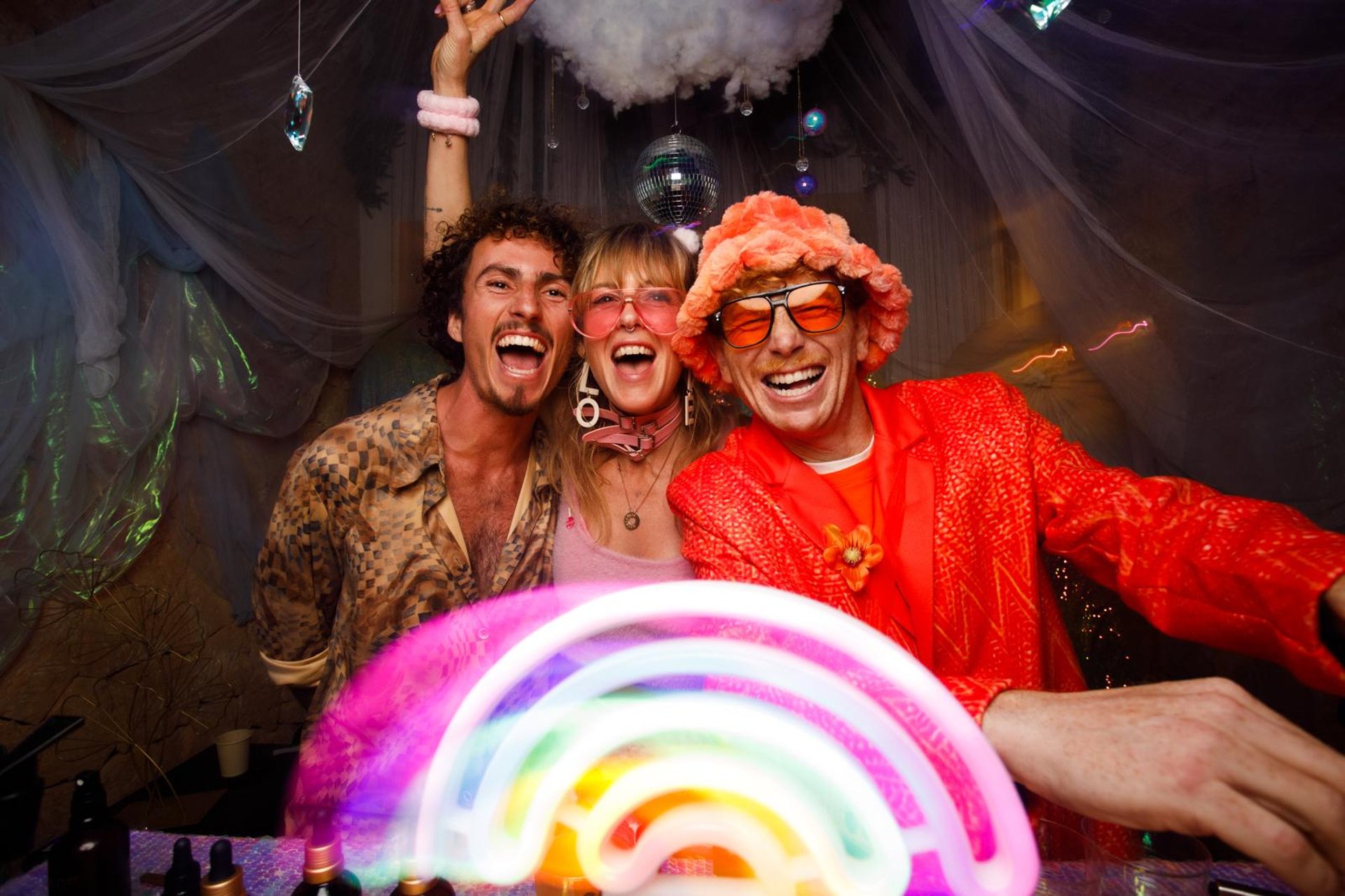 an abstract photo of a curved building with a blue sky in the background