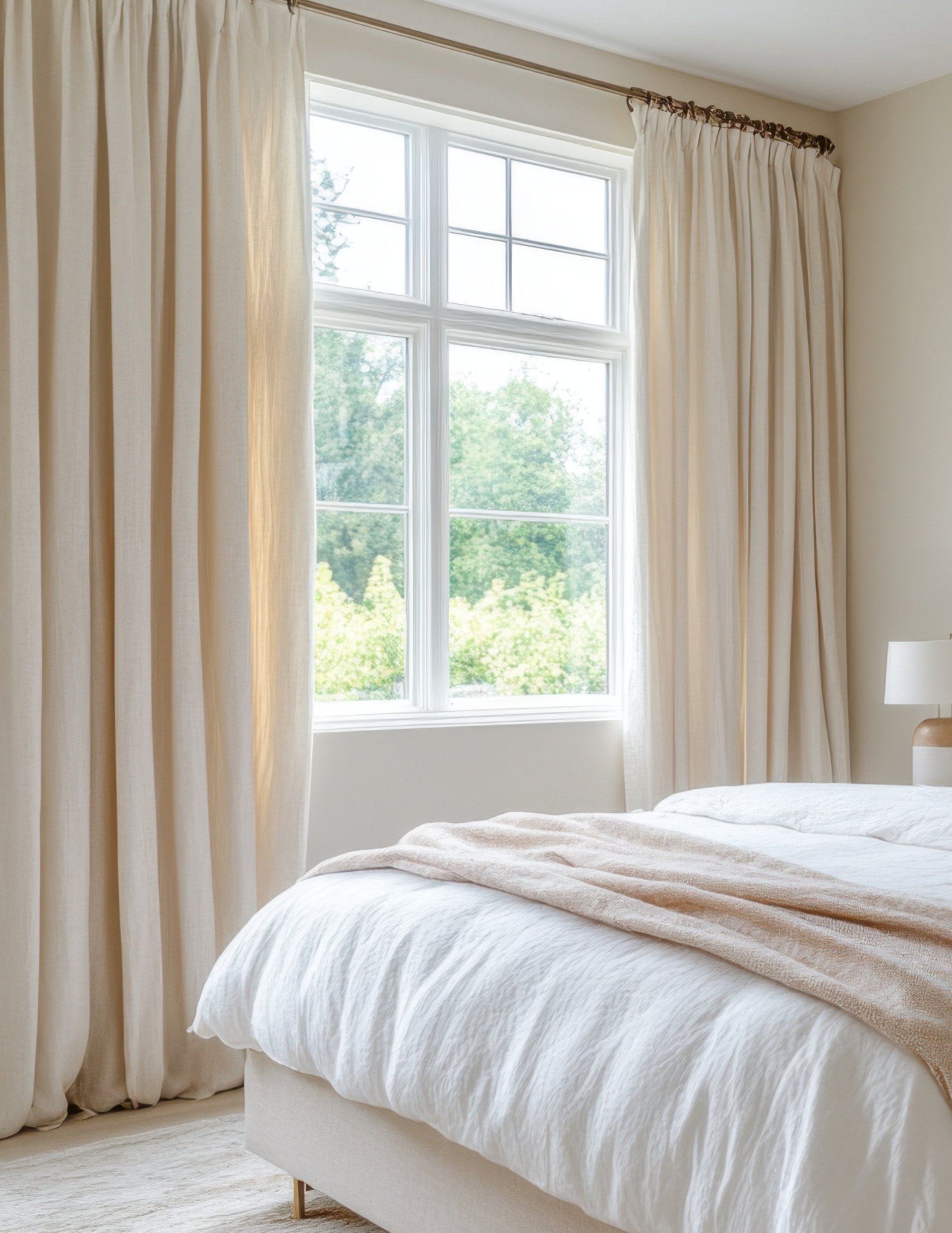 white bed with white bed linen