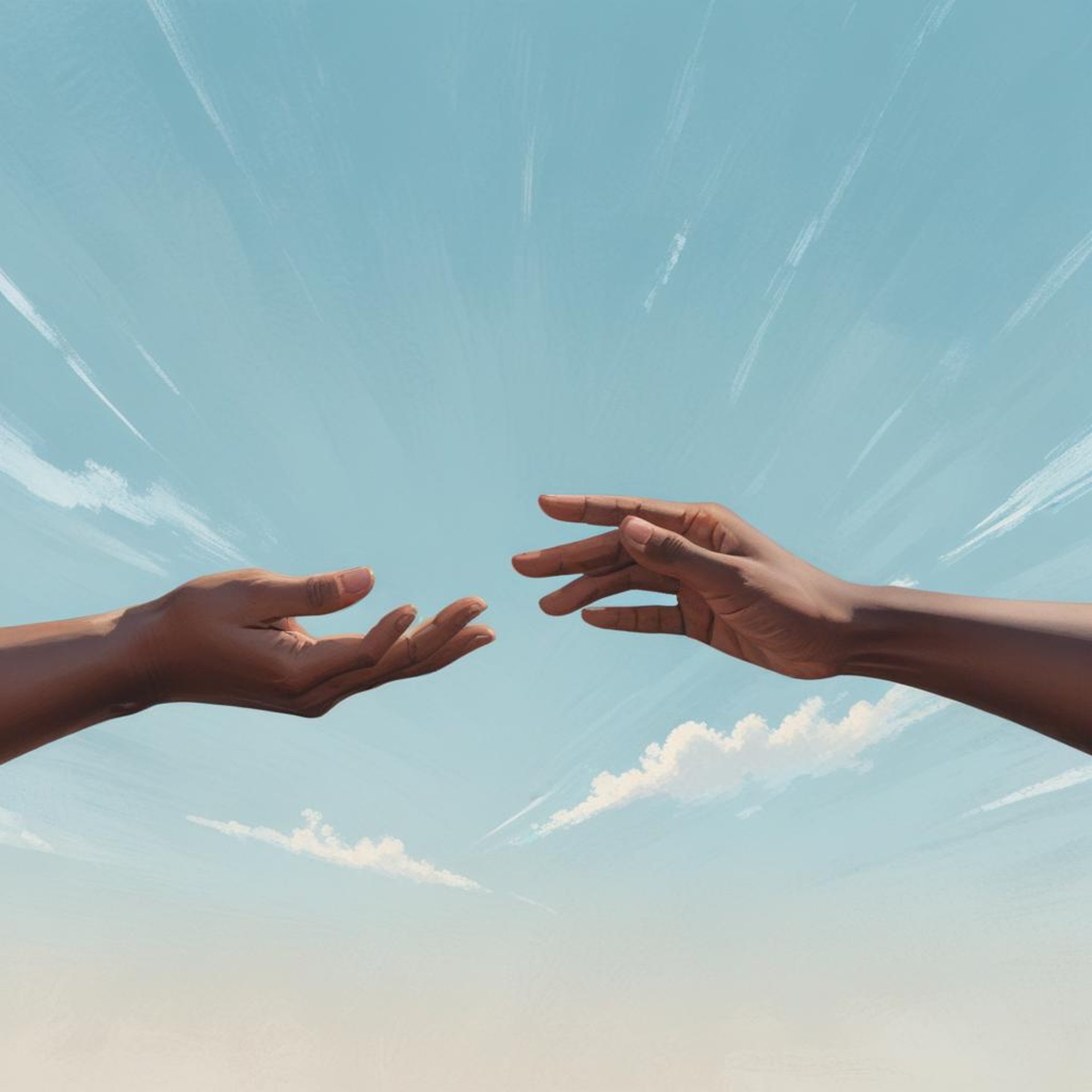 an abstract photo of a curved building with a blue sky in the background