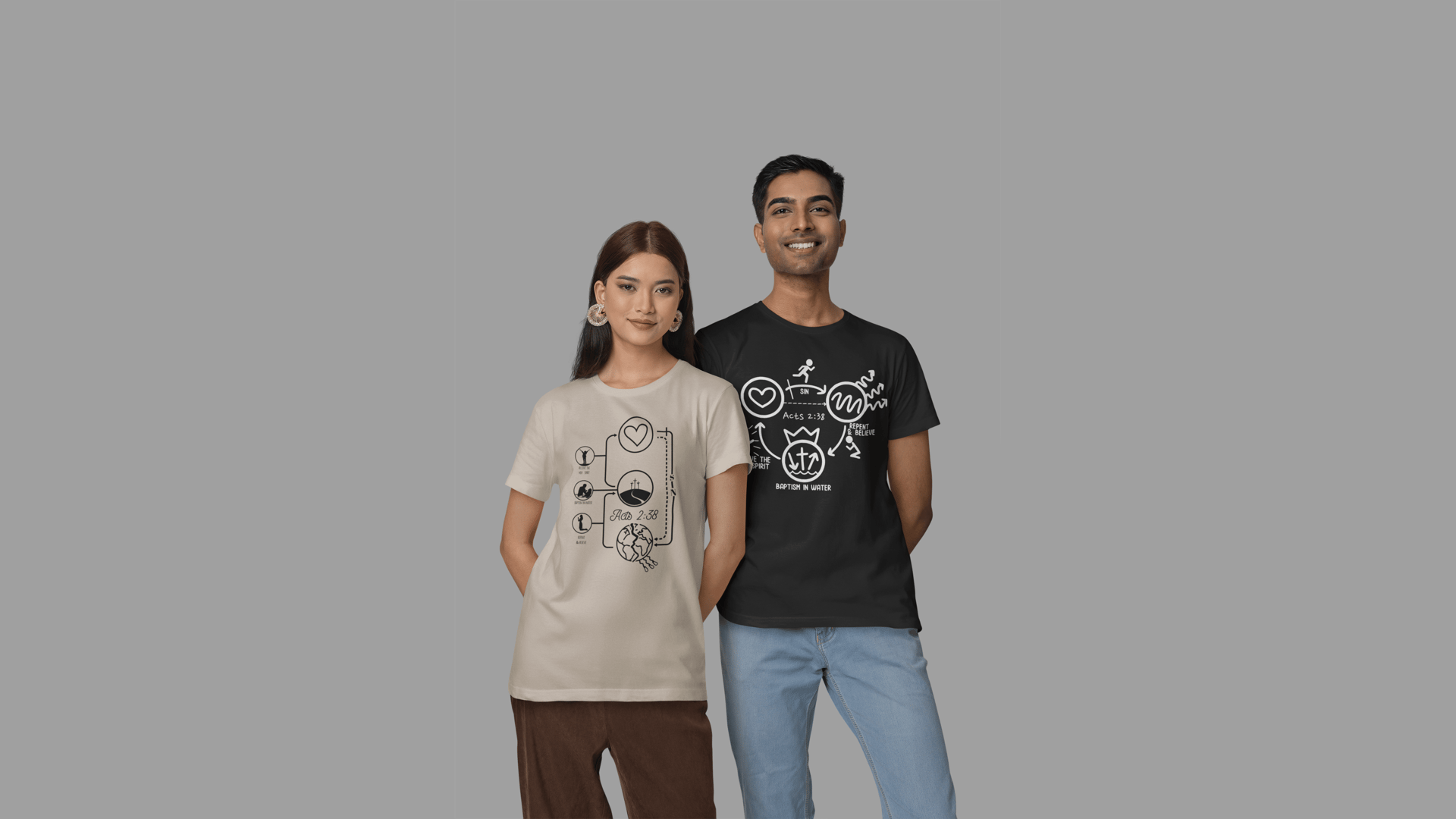 a bunch of different colored shirts on a white background