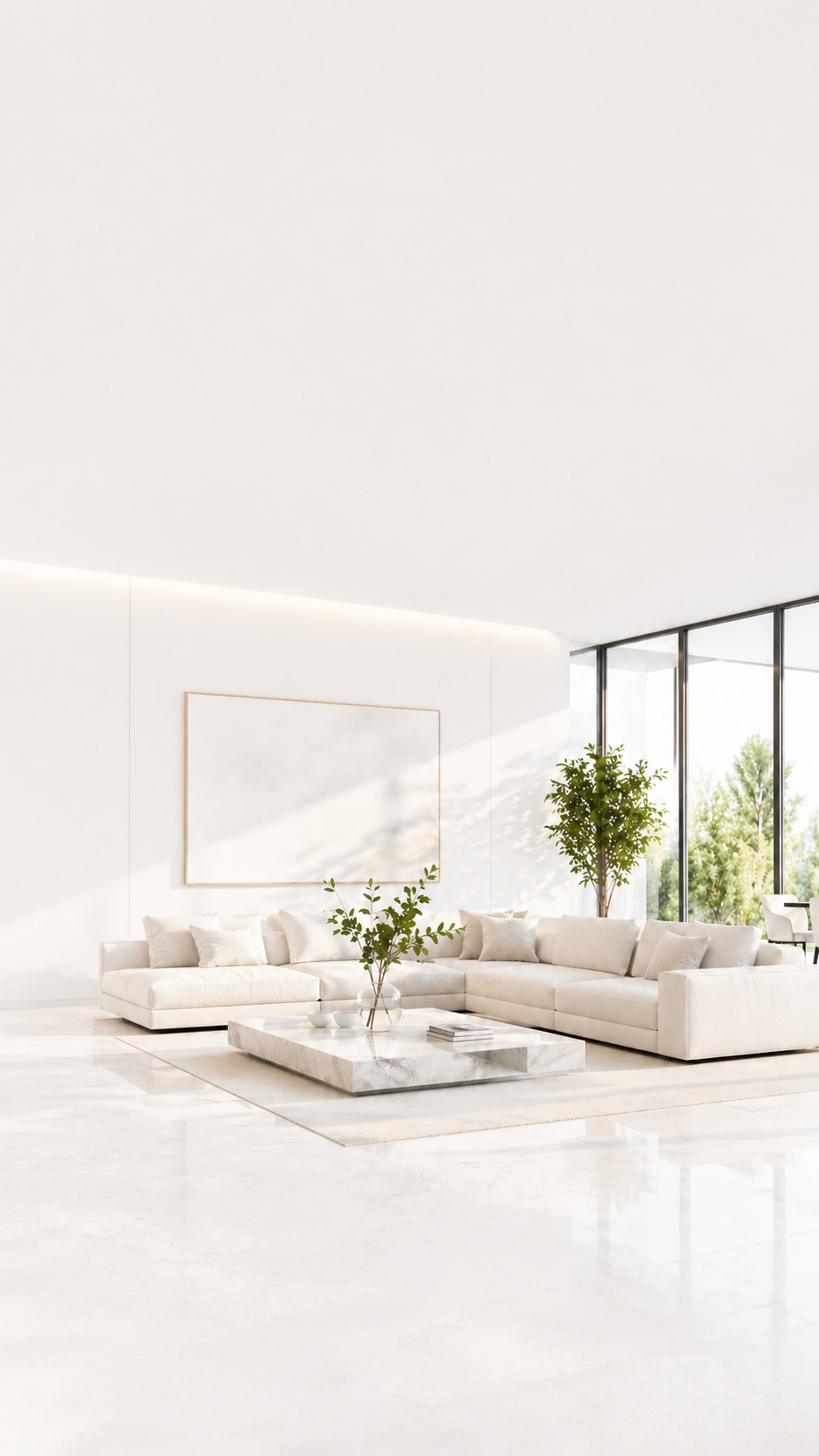 white wooden coffee table near white sofa