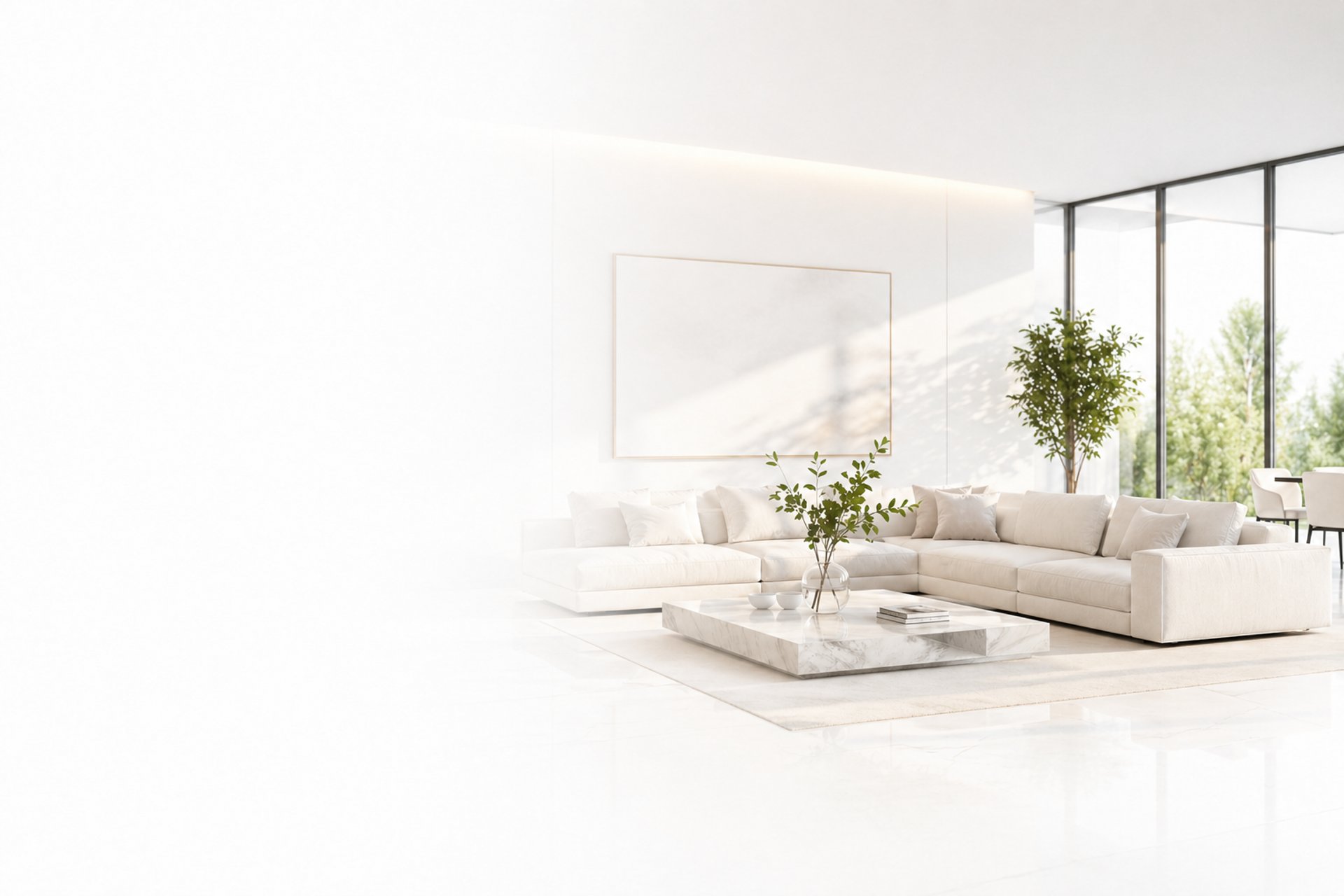 white wooden coffee table near white sofa