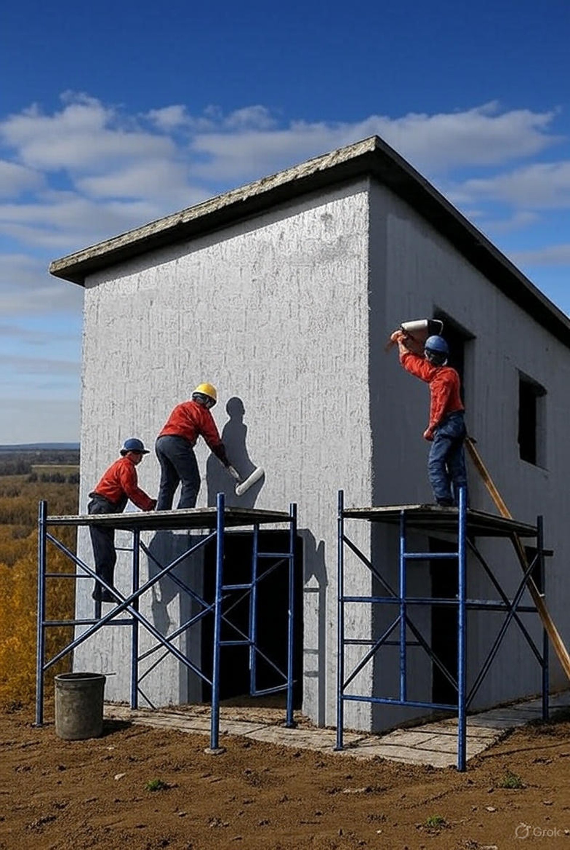 an abstract photo of a curved building with a blue sky in the background