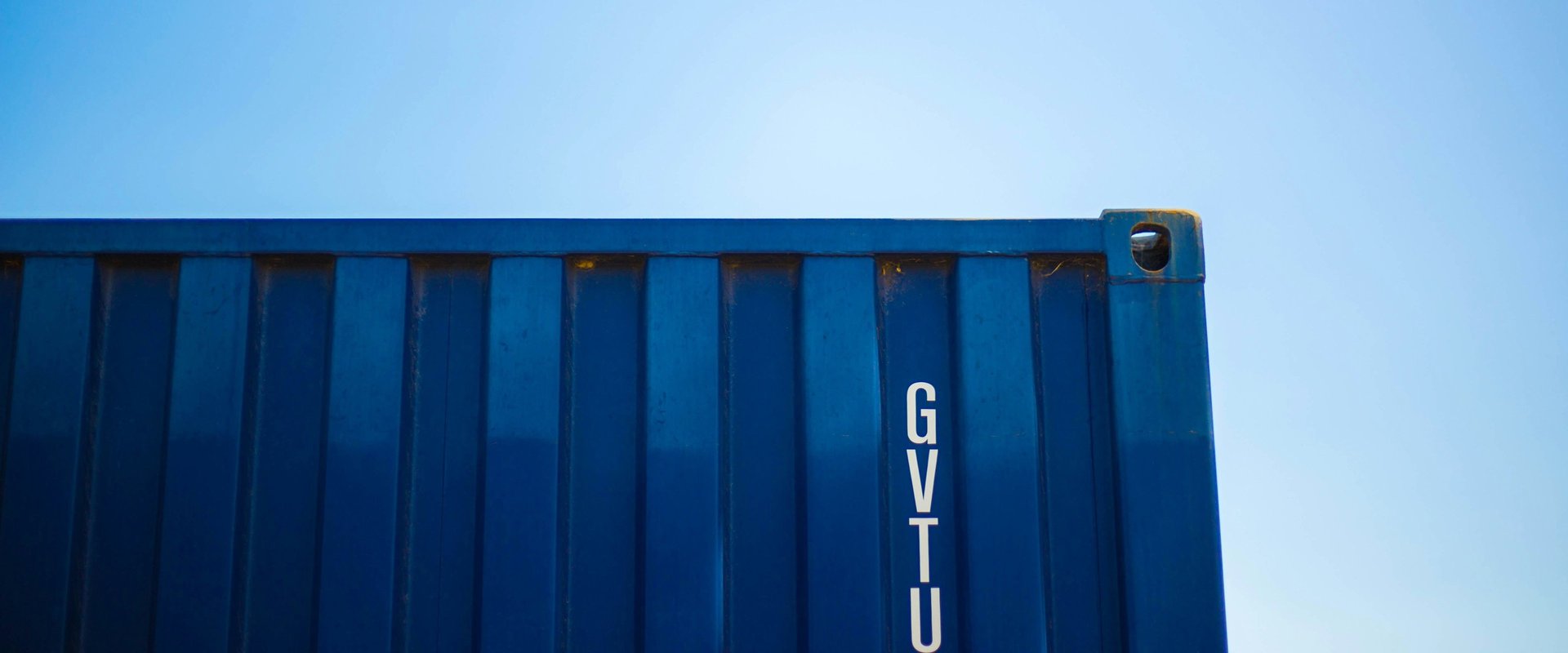 blue intermodal container