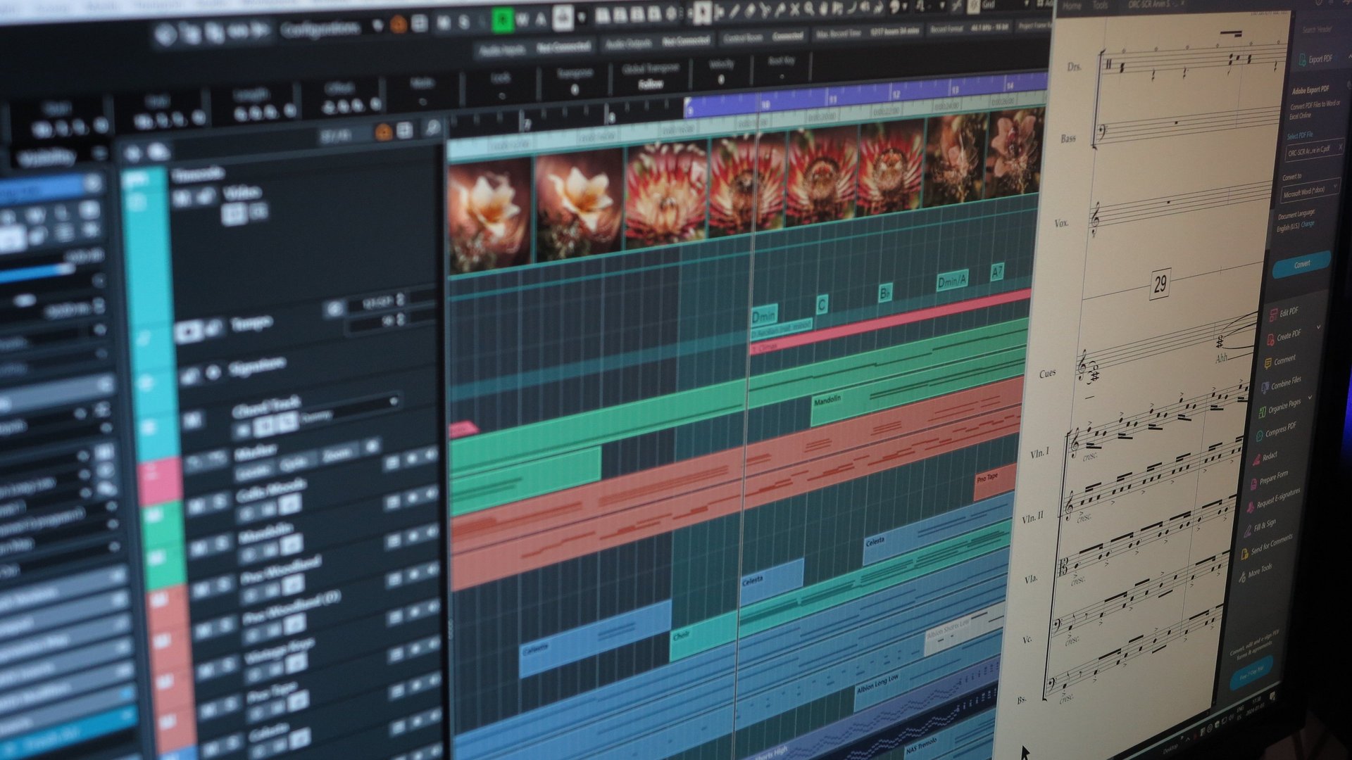 a sheet of music that is laying on a table