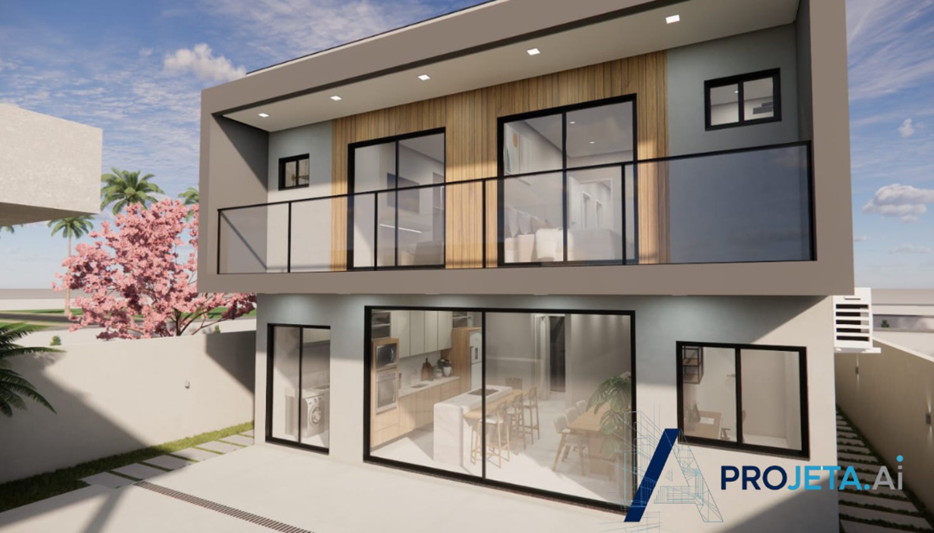 an abstract photo of a curved building with a blue sky in the background