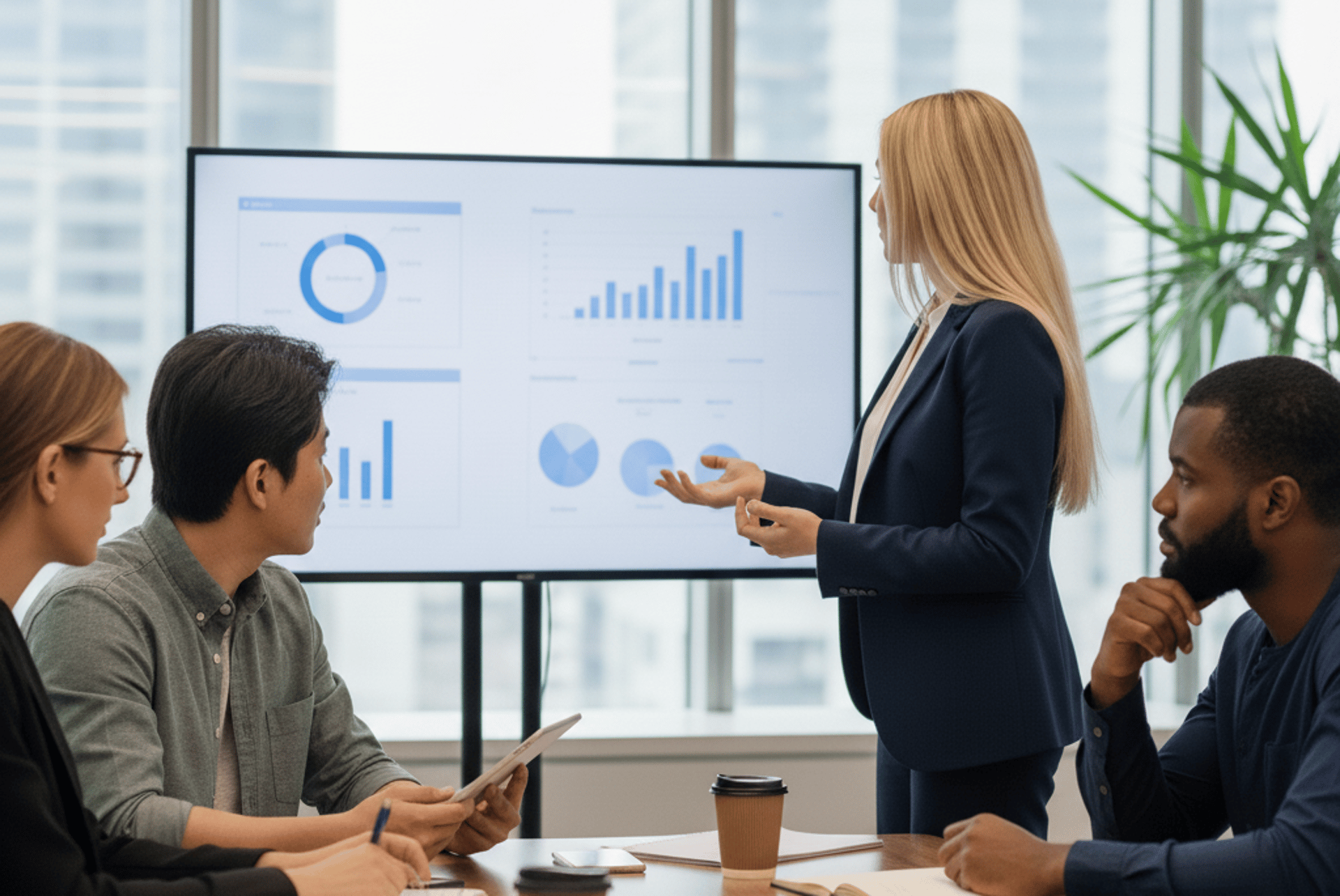 a black and blue background with a triangular shape