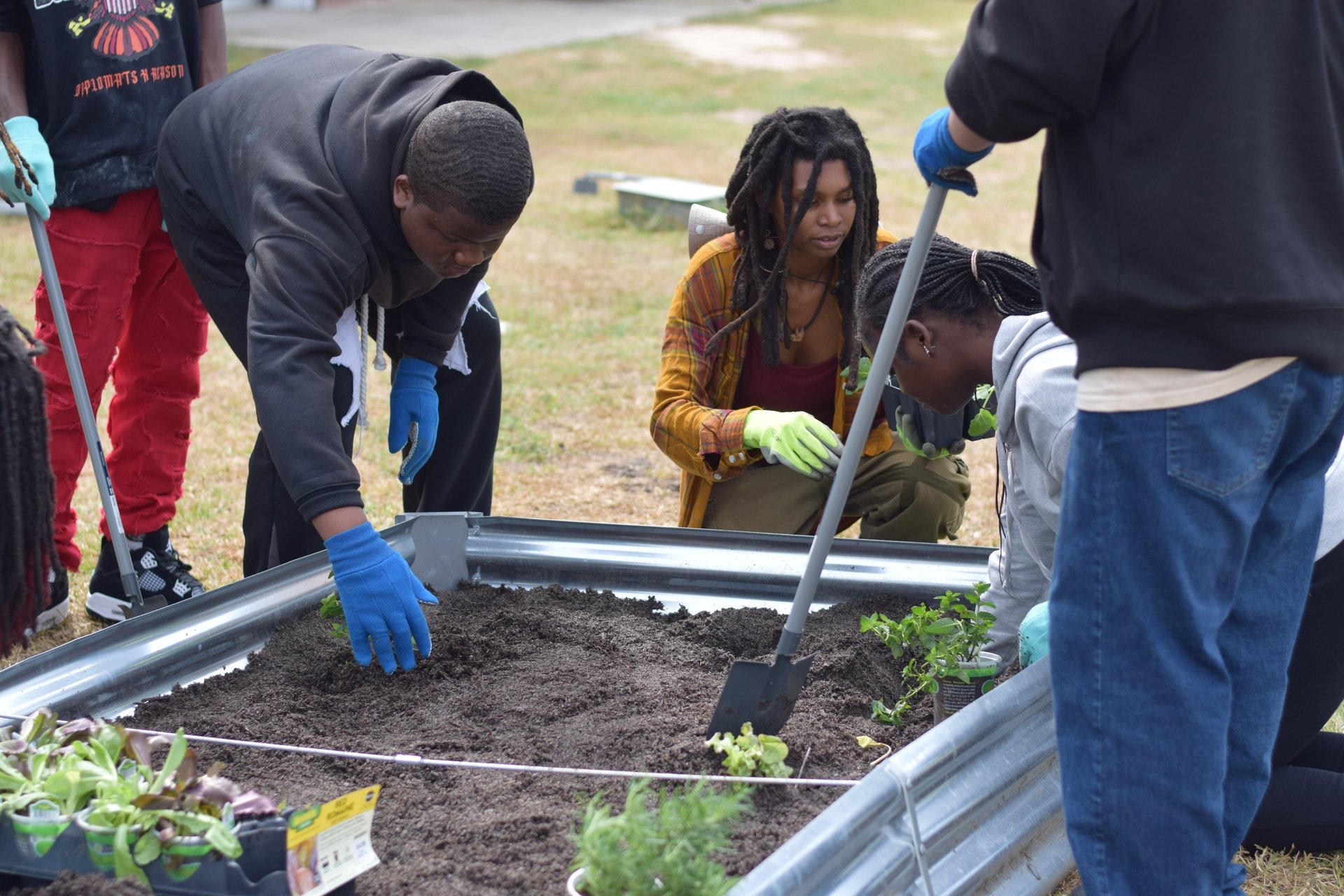 person holding green plastic shovel